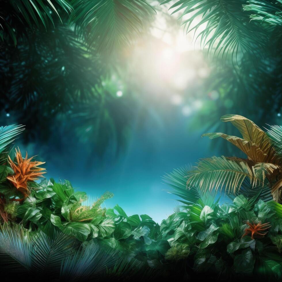 Magia tropicale sfondo. illustrazione ai generativo foto