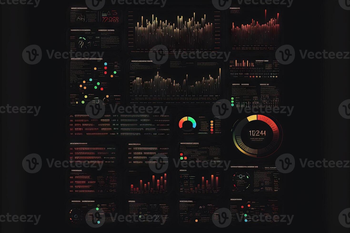 astratto attività commerciale grafico con tendenza linea grafico e azione numeri illustrazione generativo ai foto