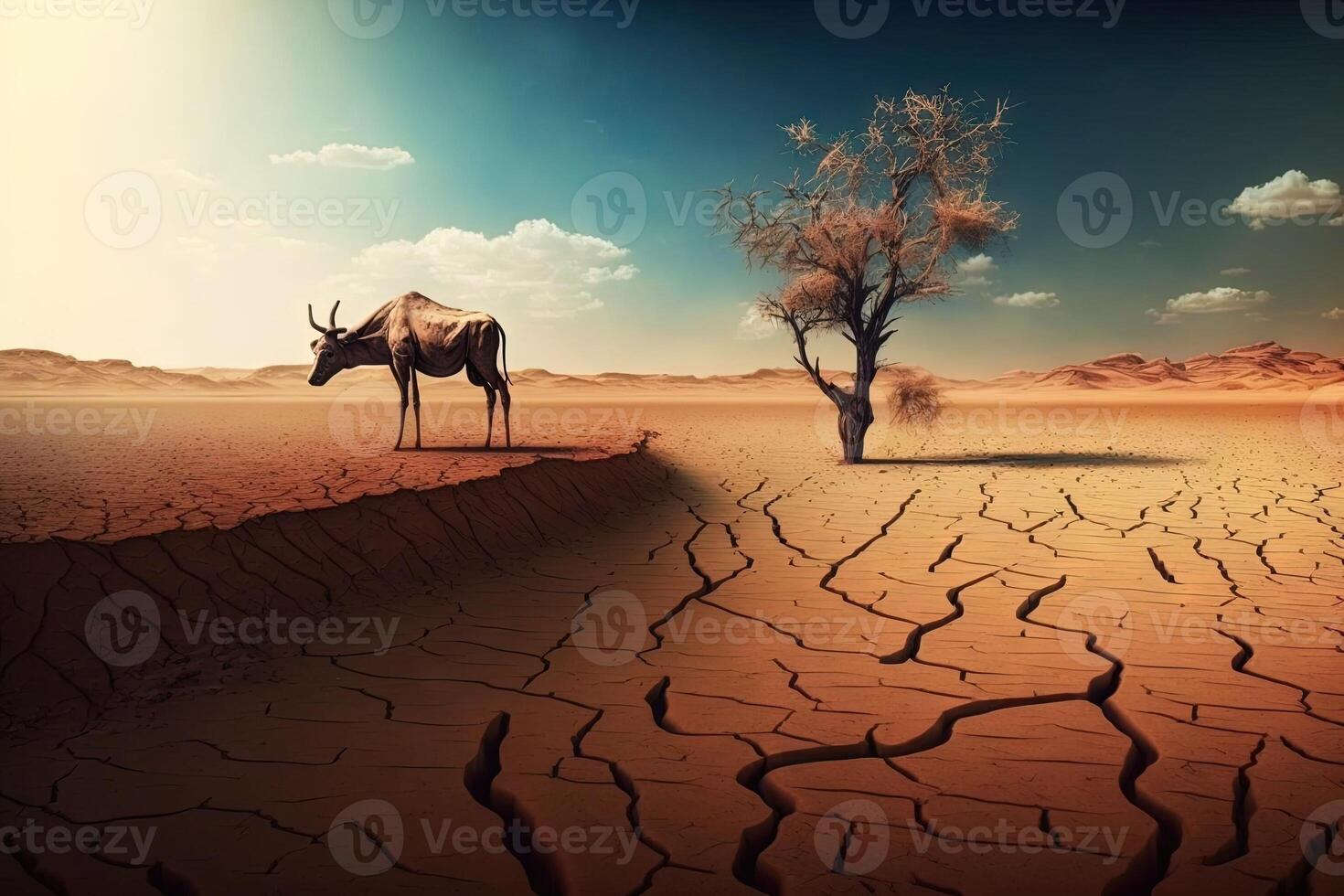 mondo giorno per combattere, desertificazione e siccità illustrazione generativo ai foto
