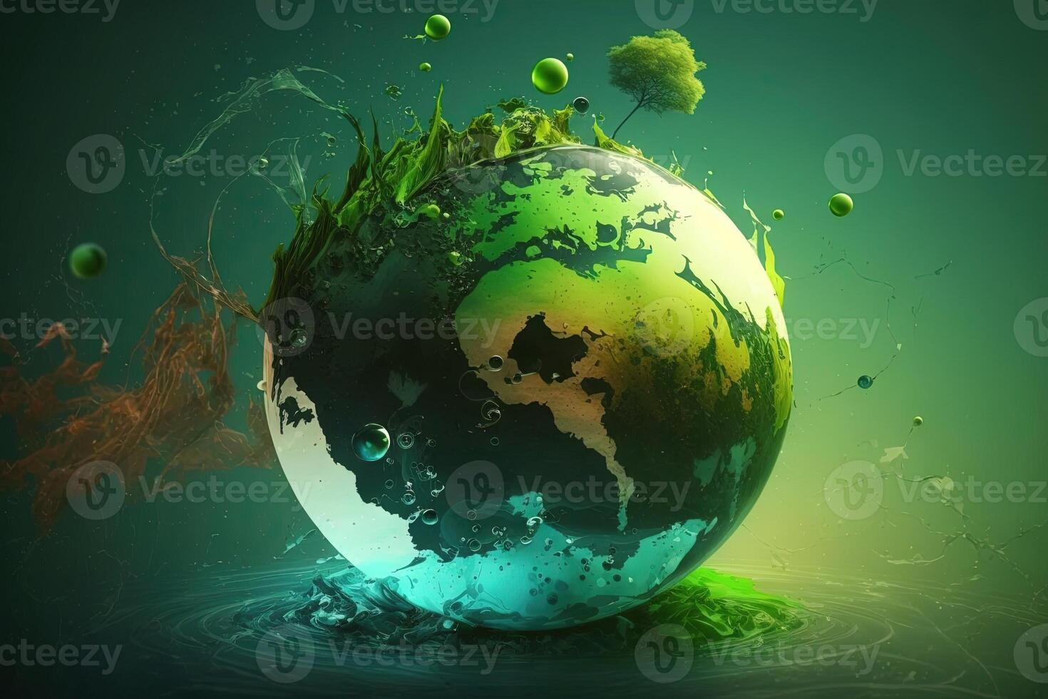 mondo ambiente e terra giorno concetto astratto illustrazione generativo ai foto