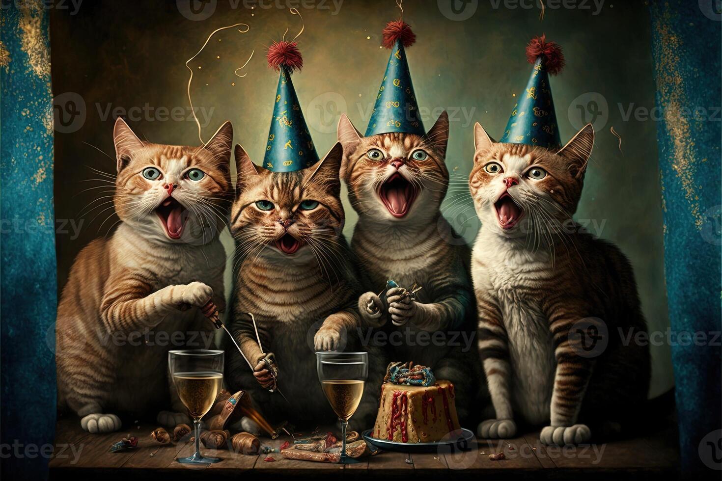 gatti festeggiare mondo gatto giorno smartphone illustrazione generativo ai foto