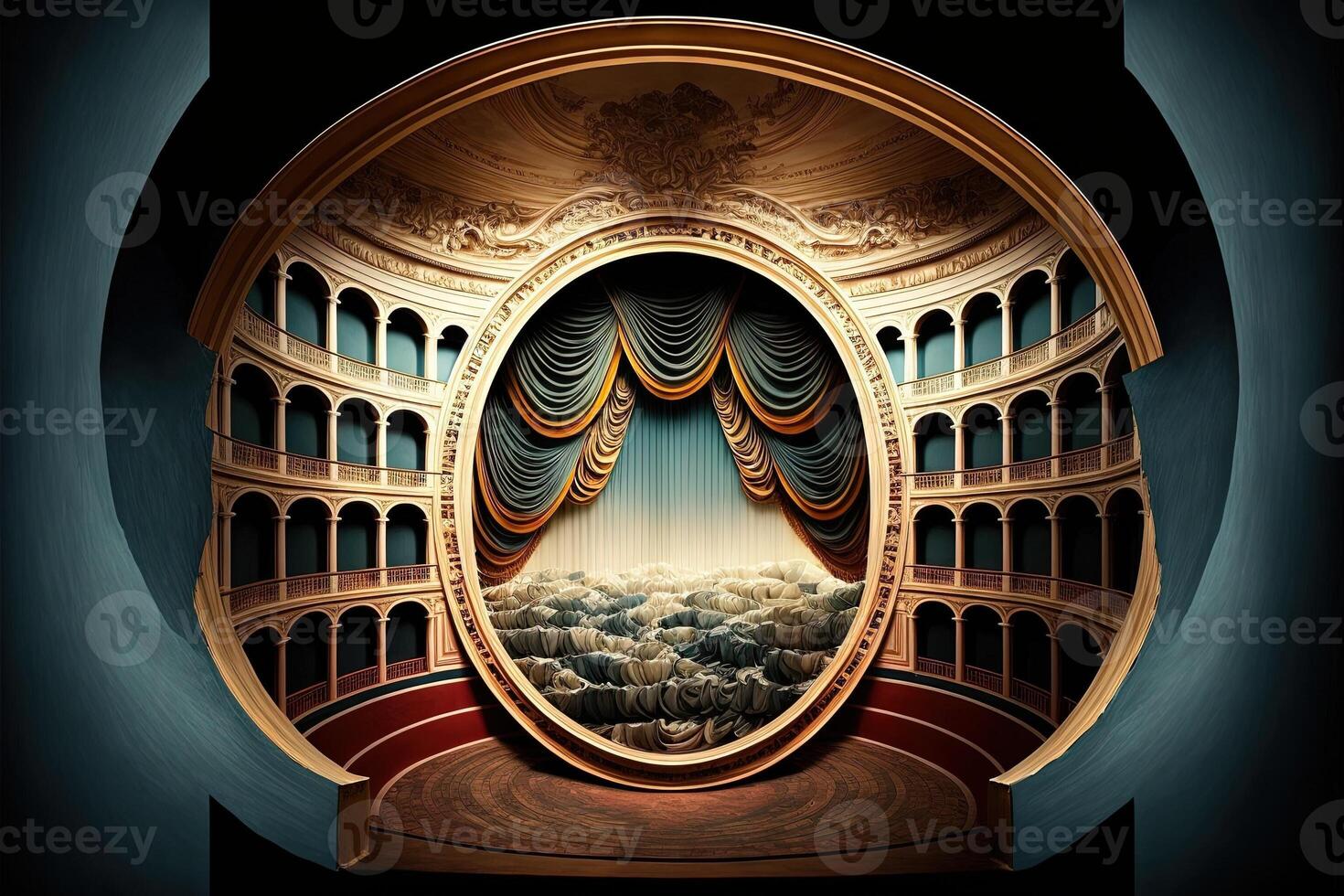 mondo Teatro giorno astratto illustrazione generativo ai foto