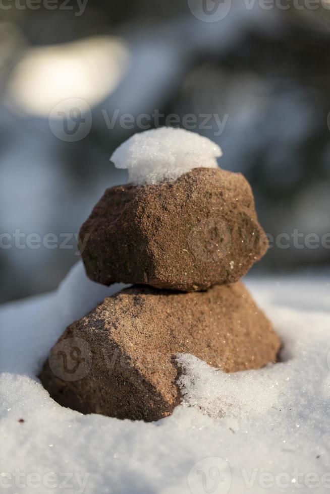 rocce con neve foto