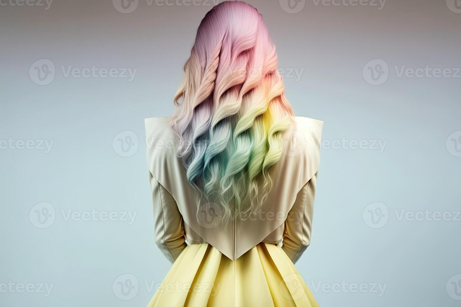 donna vestito con pastello colori di primavera illustrazione generativo ai foto