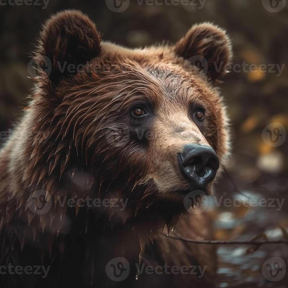 selvaggio orso nel naturale habitat ai generato foto