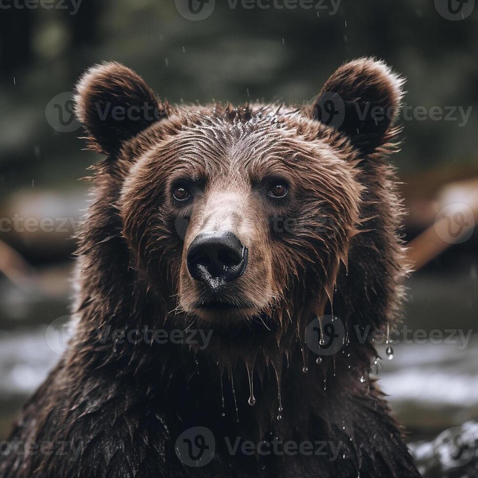 selvaggio orso nel naturale habitat ai generato foto