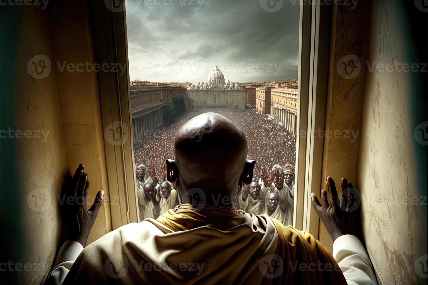 nero papa appena eletto nel Vaticano illustrazione generativo ai foto