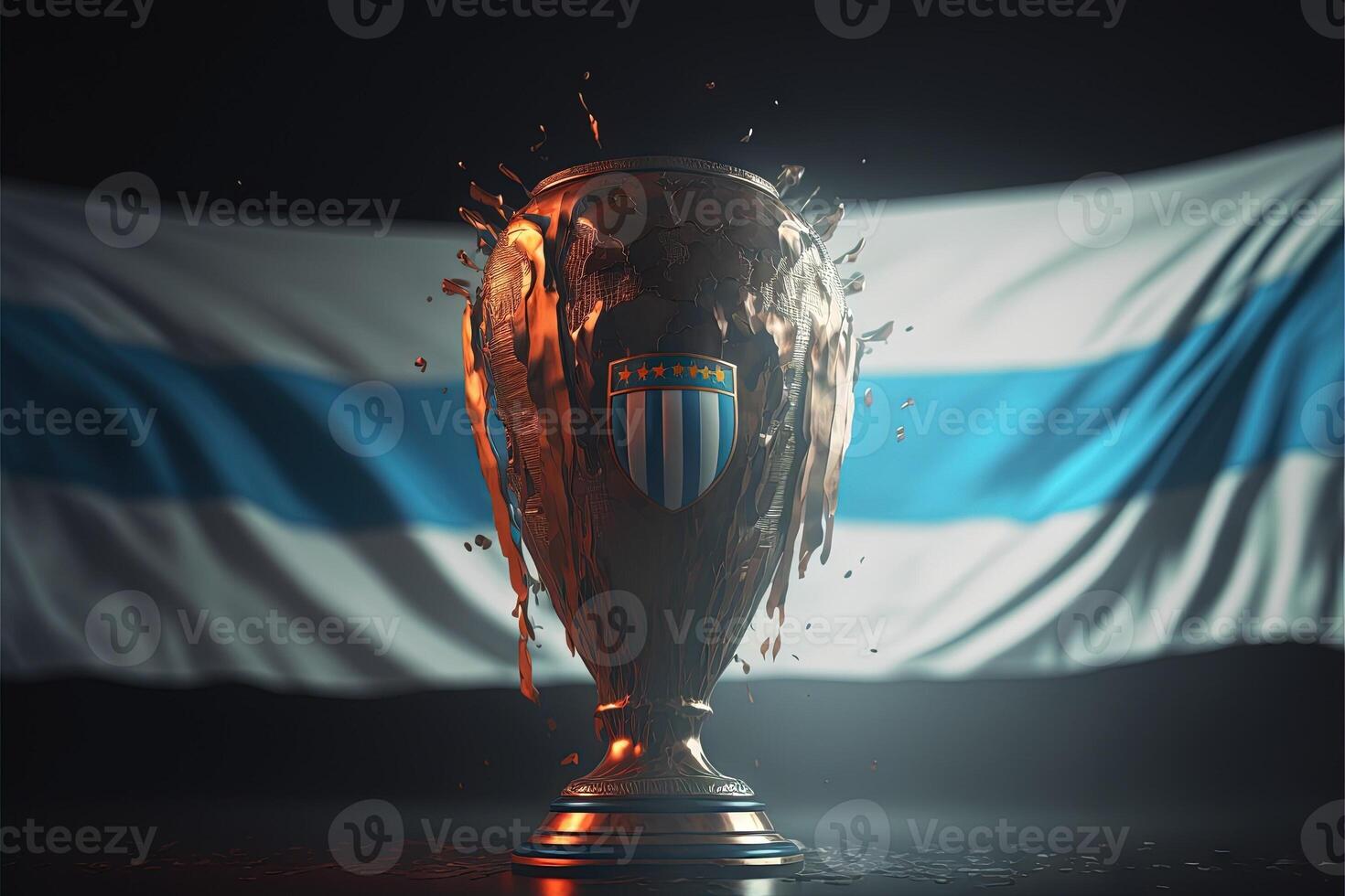 argentina calcio squadra vincente mondo tazza generativo ai foto