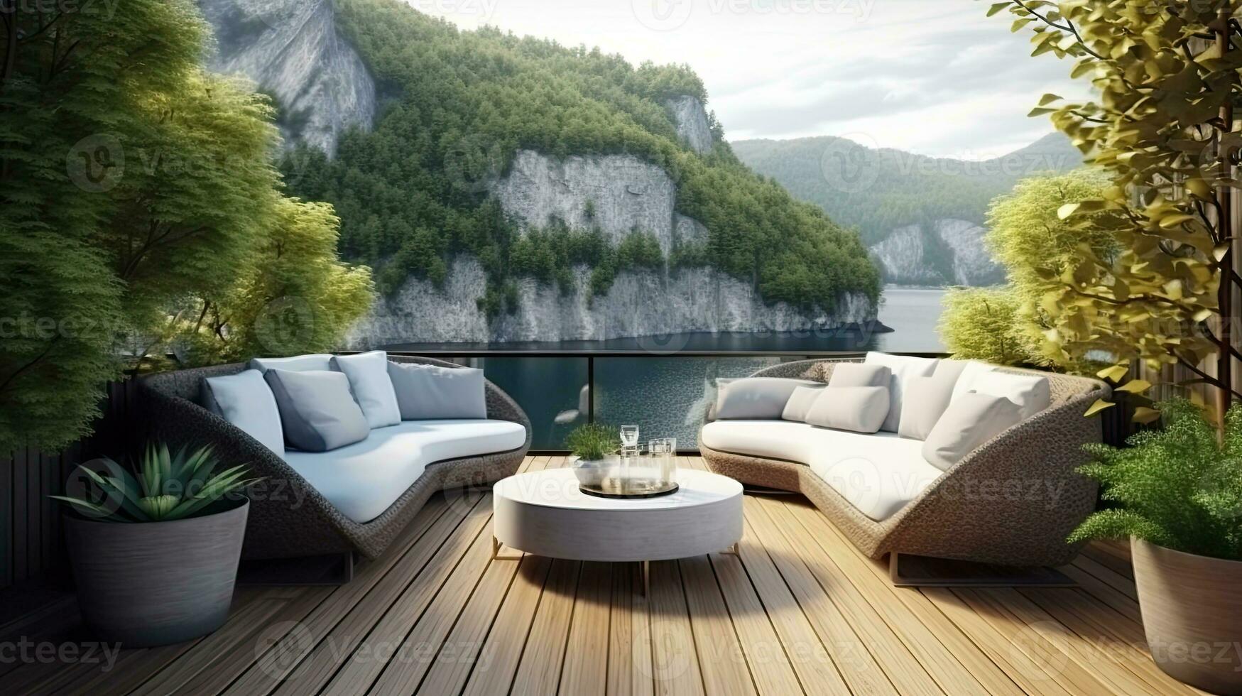 moderno e confortevole casa all'aperto rilassamento la zona o ristorante posti a sedere la zona con terrazza foto