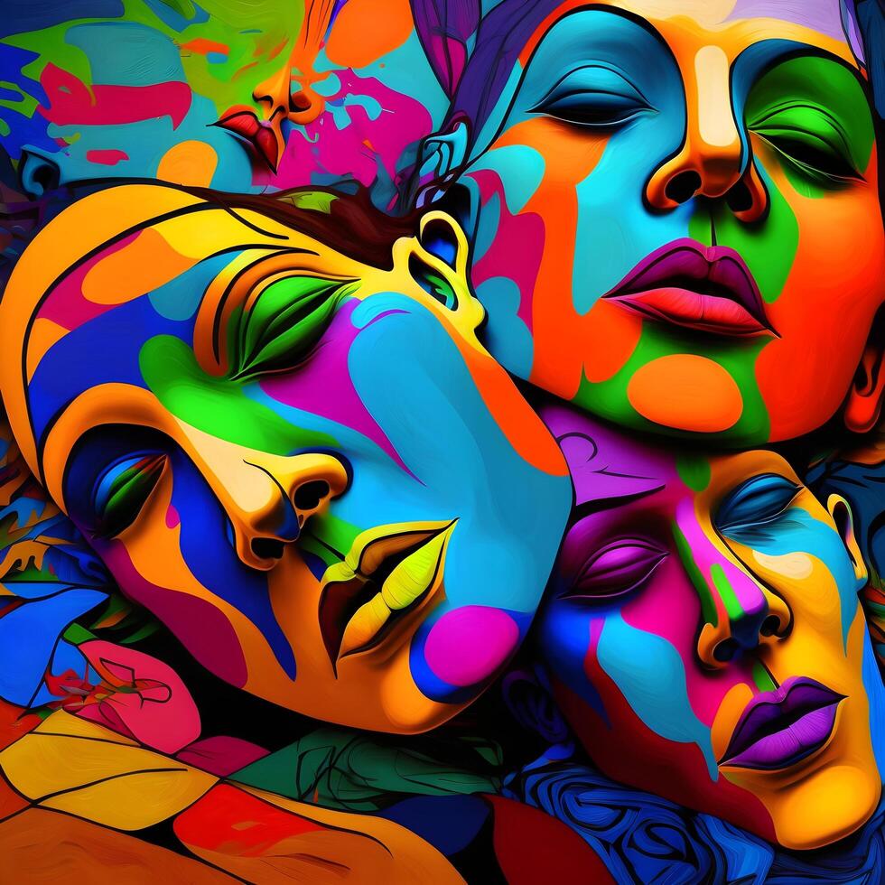astratto umano olio dipinti per parete arredamento moderno arte donne moderno arte galleria ai generativo colorato design arte foto