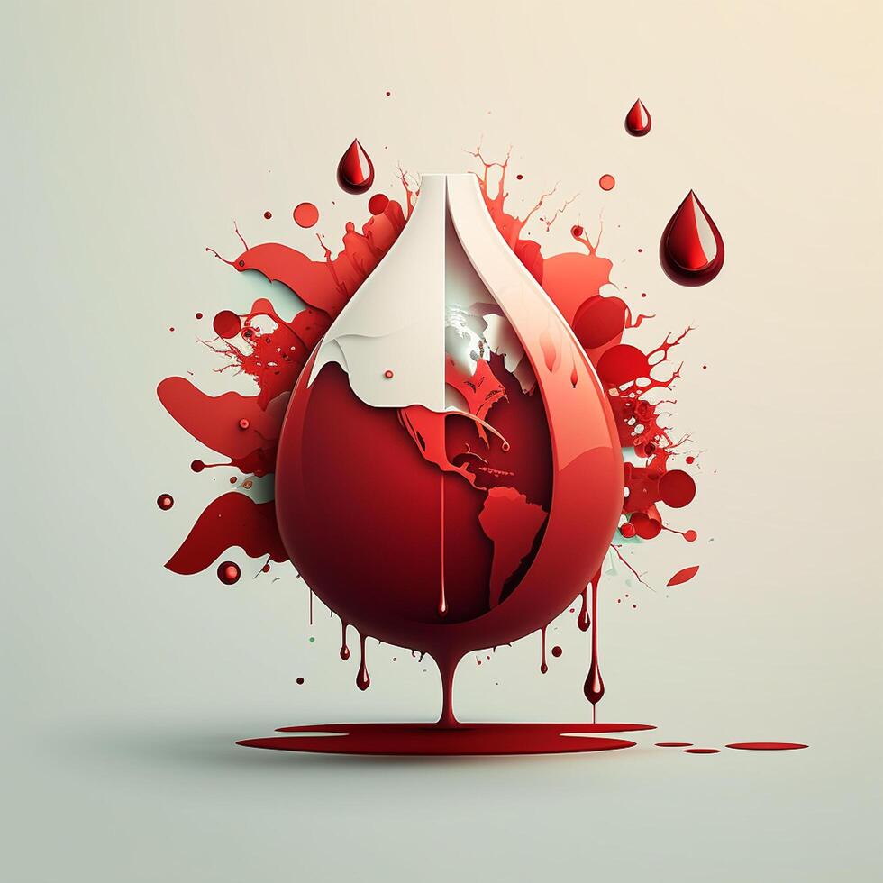 mondo sangue donatore giorno creativo sfondo sangue donazione foto ai generato