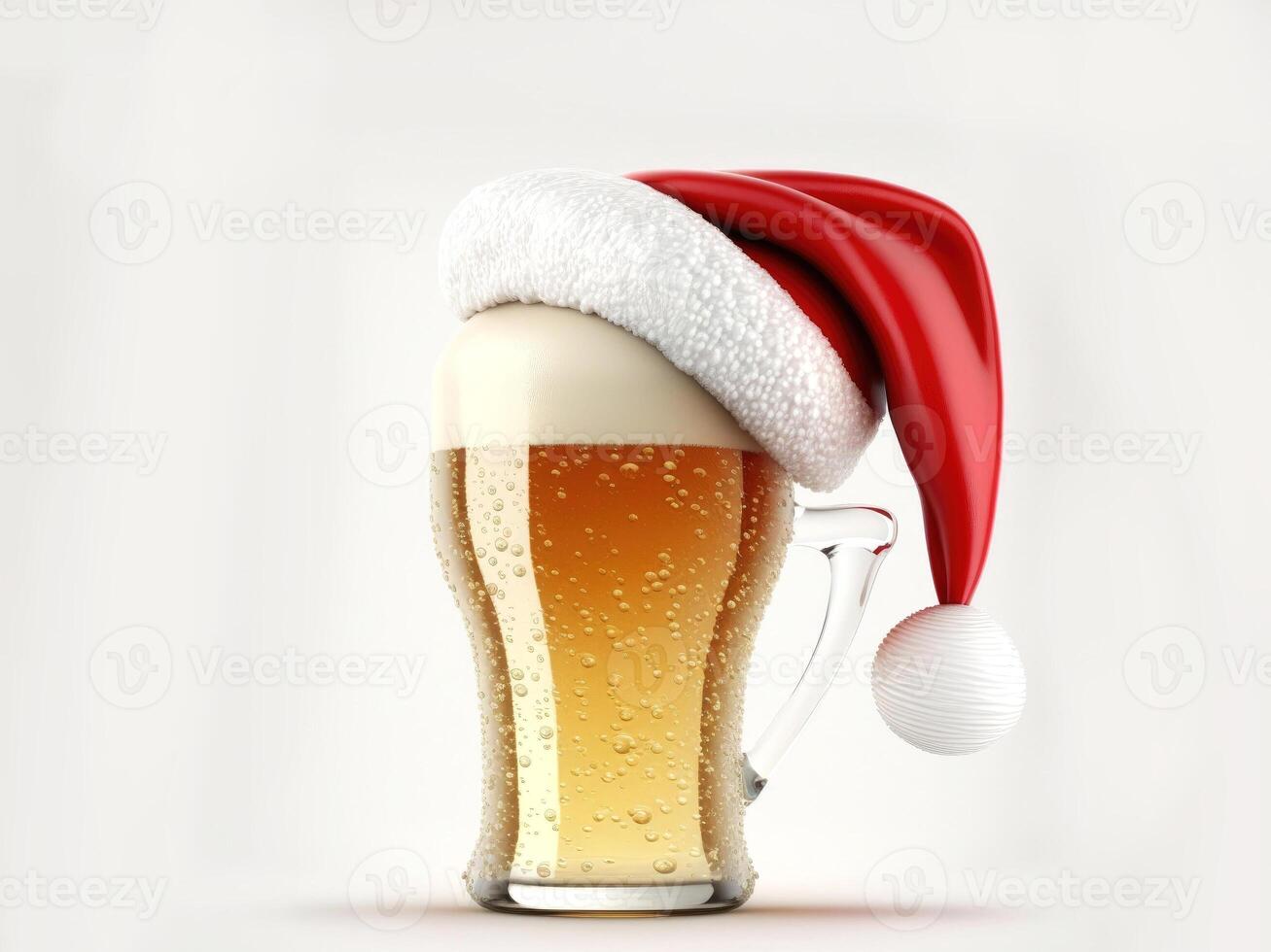 Natale birra bicchiere. generativo ai foto