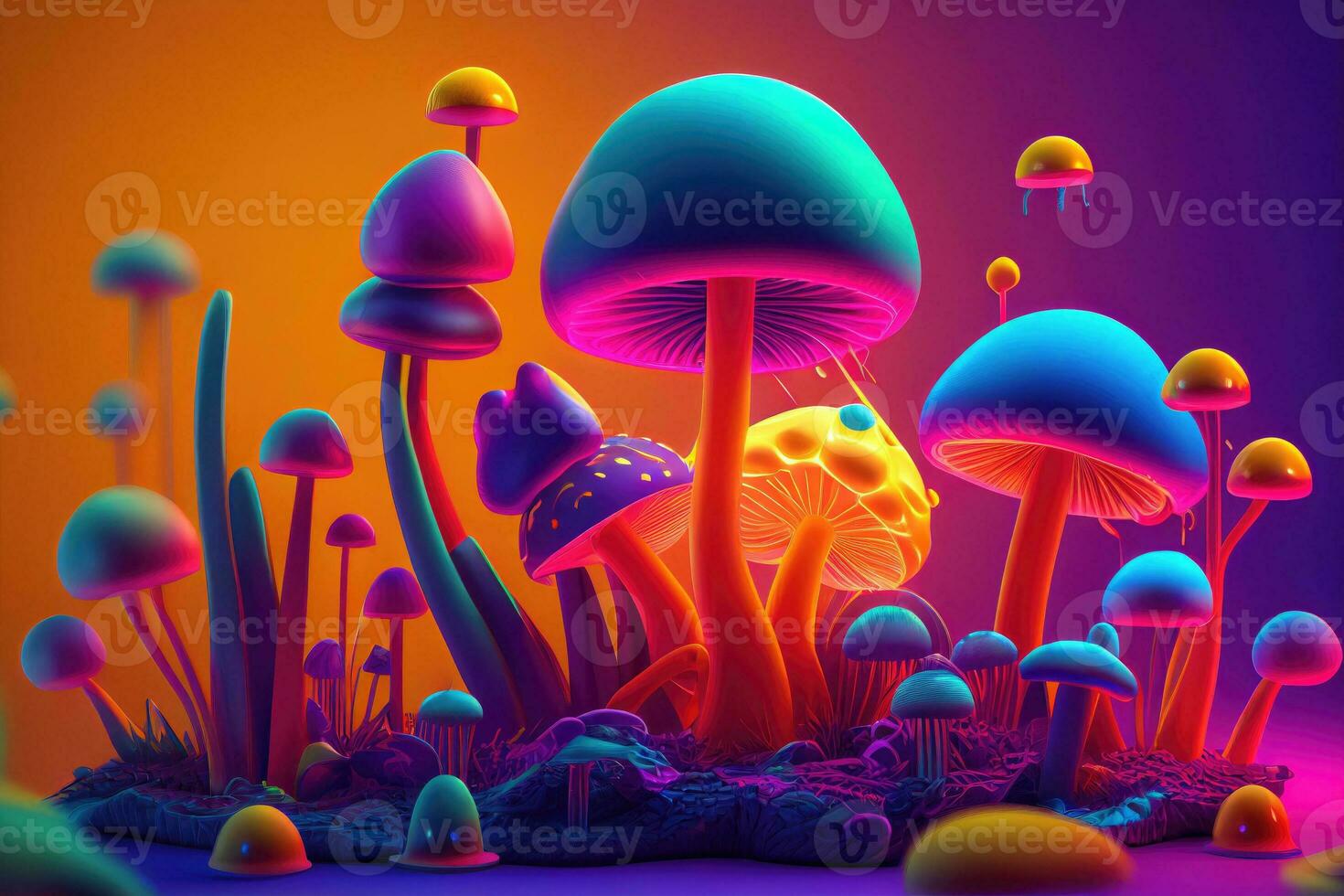 funghi psichedelico. generativo ai foto