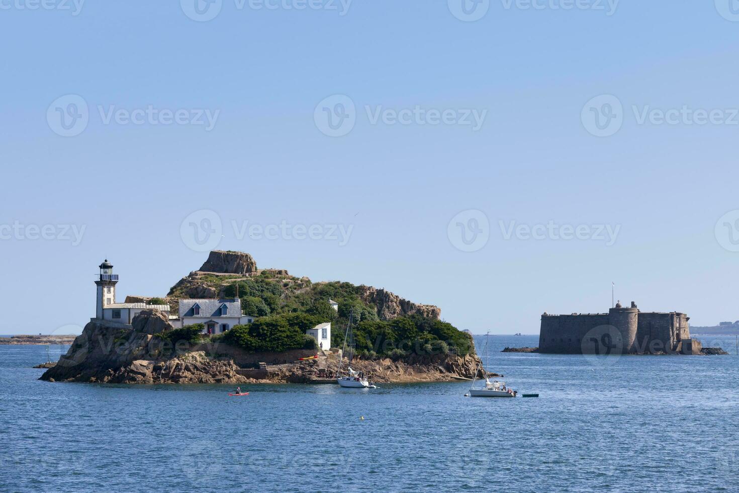 ile louet e il chateau du taureau nel Bretagna foto