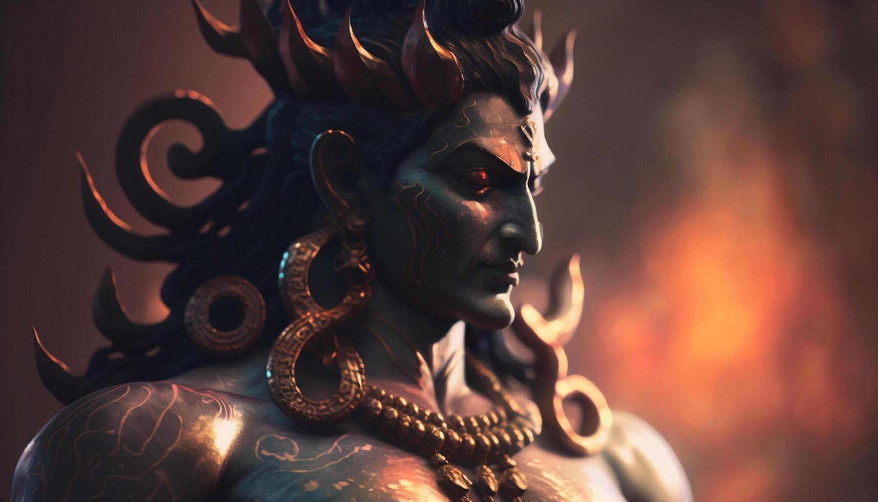 shiva, il signore di distruzione e rinnovo maestoso ritratto di il indù Dio ai generato foto