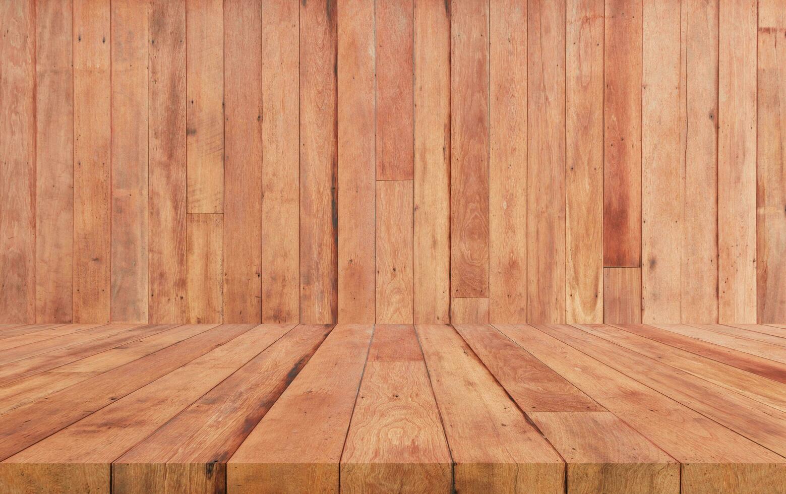 prospettiva tavola al di sopra di legna sfondo foto