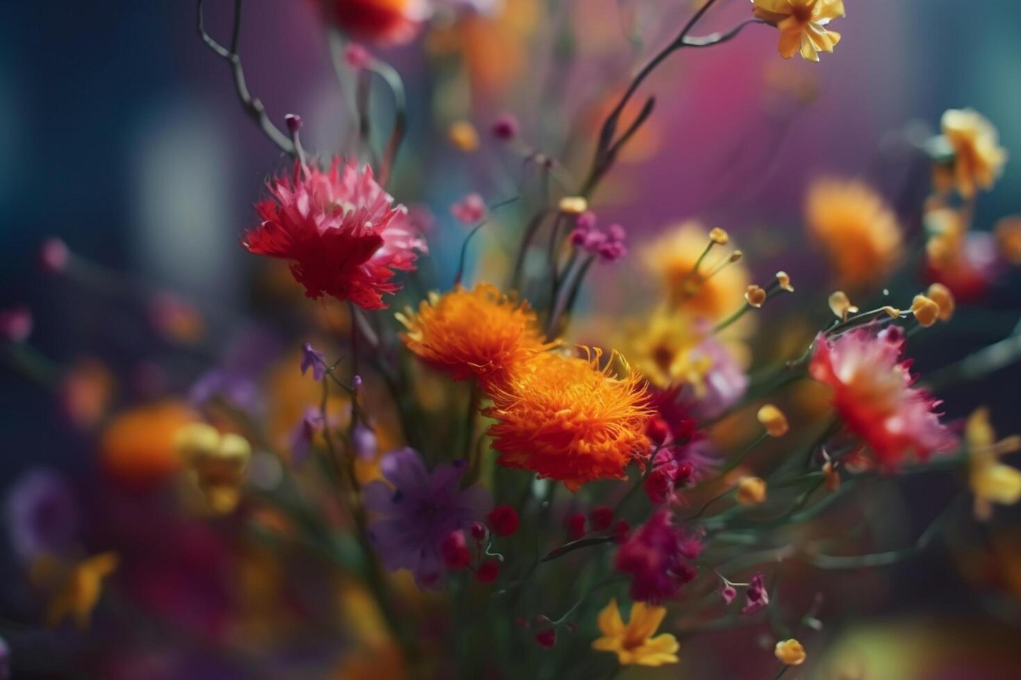 colorato fiori nel astrazione un' celebrazione di natura ai generato foto