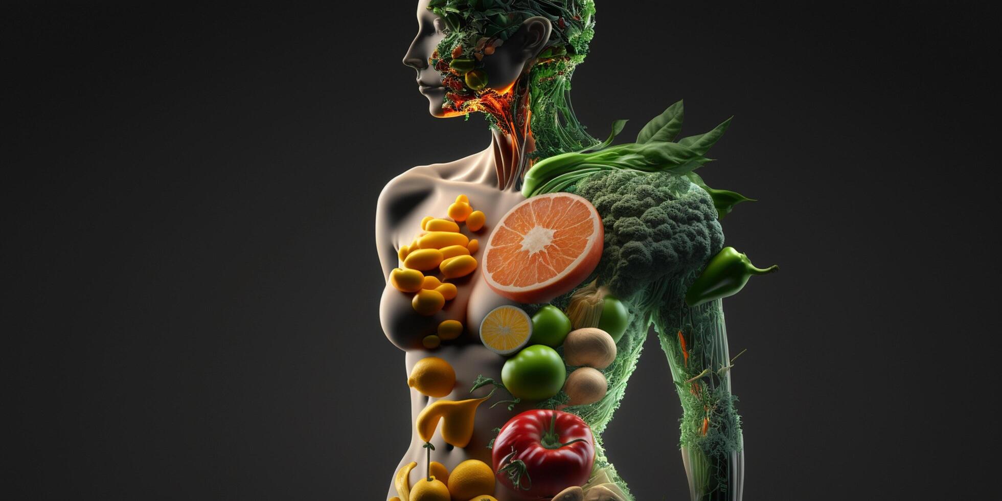 corpo salutare dieta disintossicazione frutta verdura alcalino dieta ai generato illustrazione foto