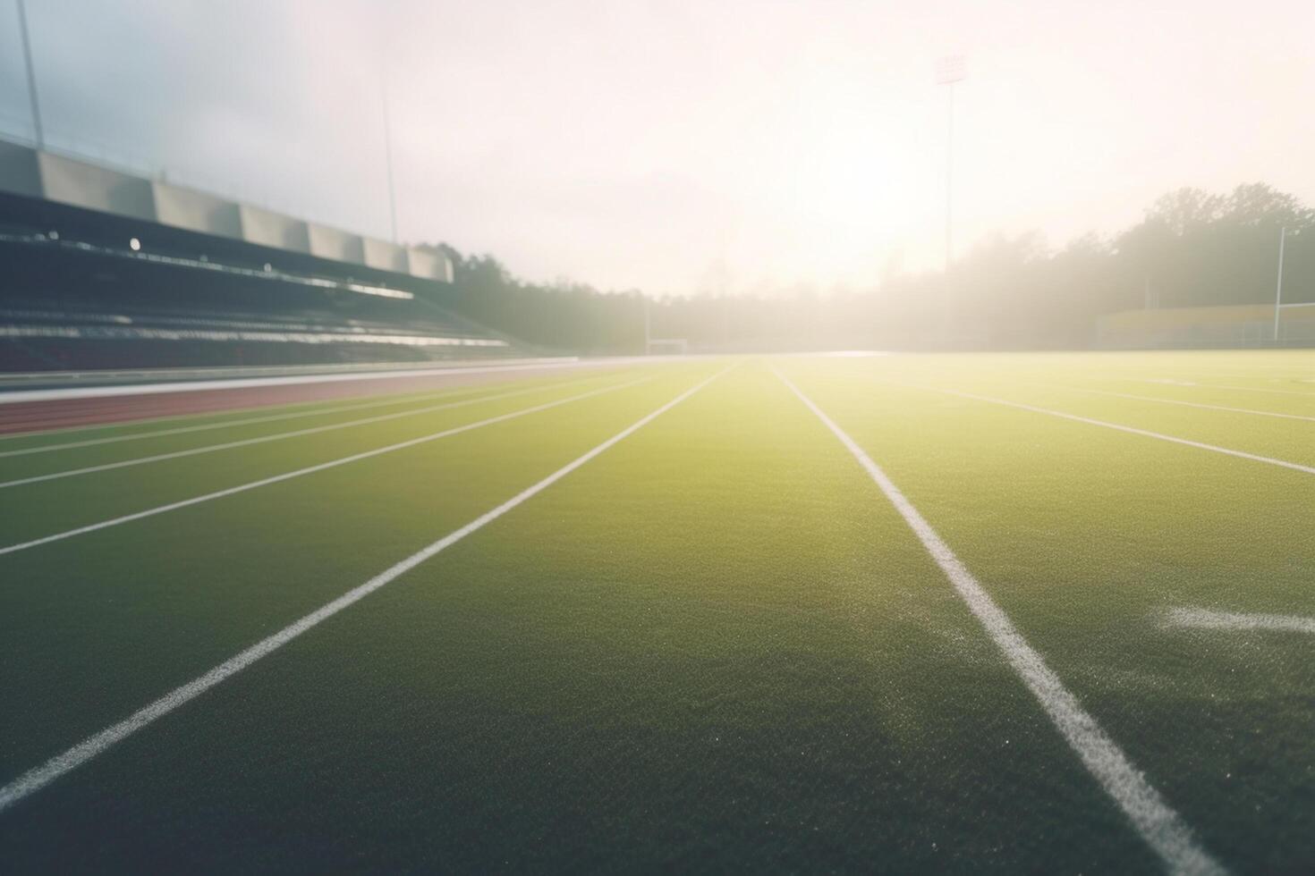 il verde i campi di alto scuola un' vivace gli sport terra ai generato foto