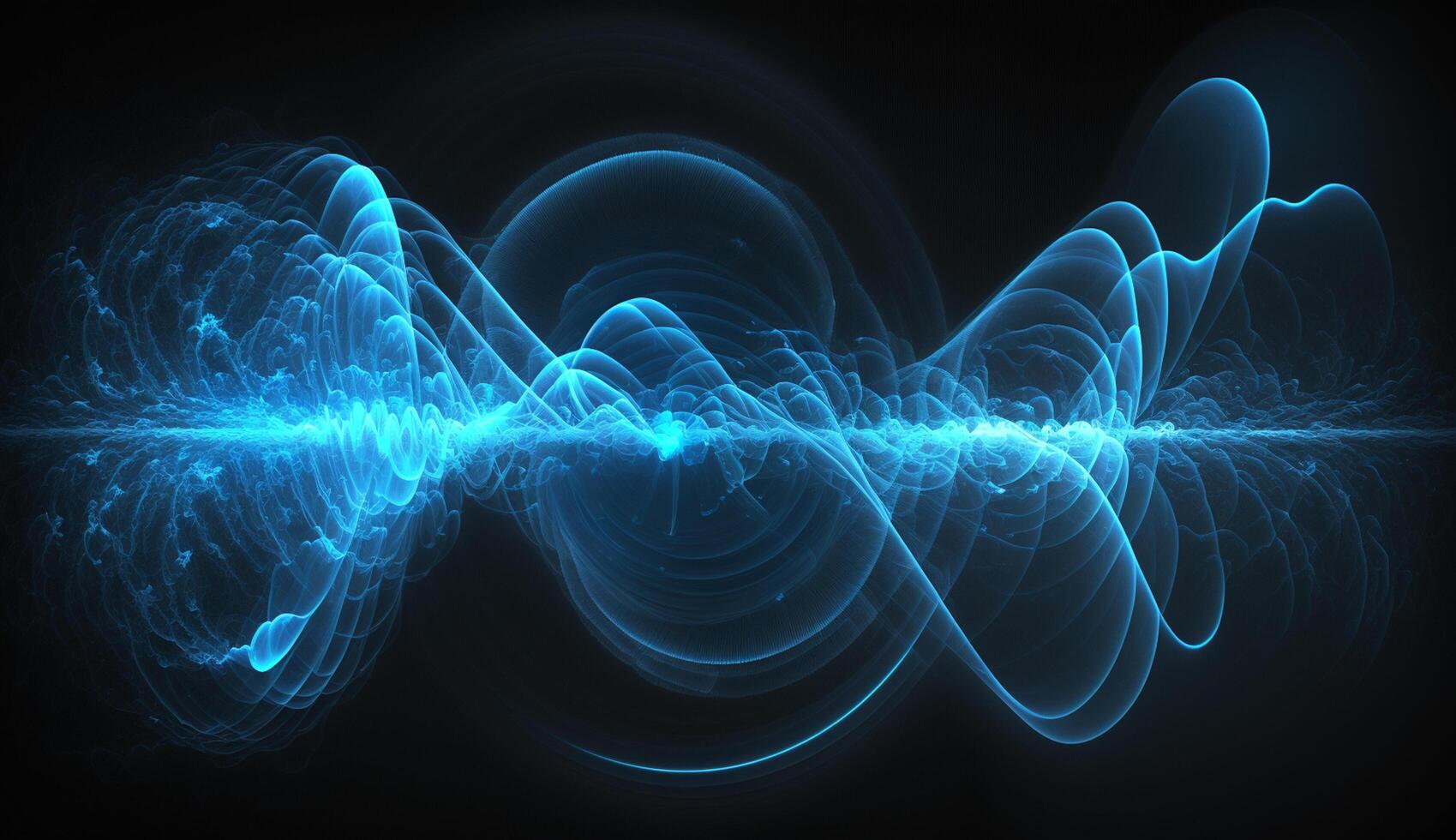 blu frequenze un astratto esplorazione di suono e leggero ai generato foto