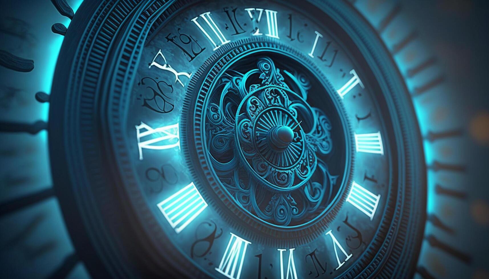 crono portali tempo viaggio attraverso strano orologio facce e simboli ai generato foto