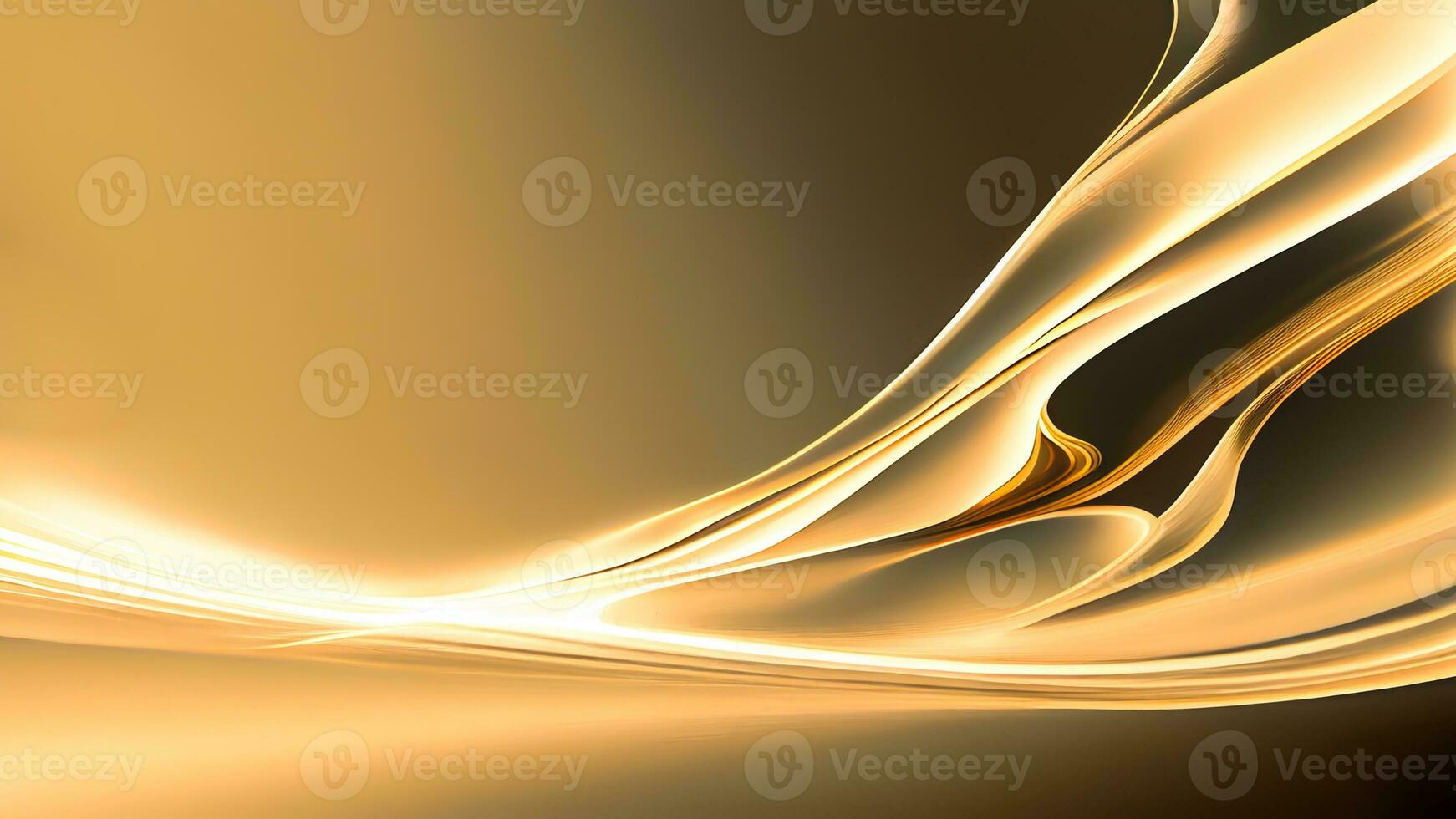 astratto d'oro fluido onda movimento sfondo con illuminazione. foto