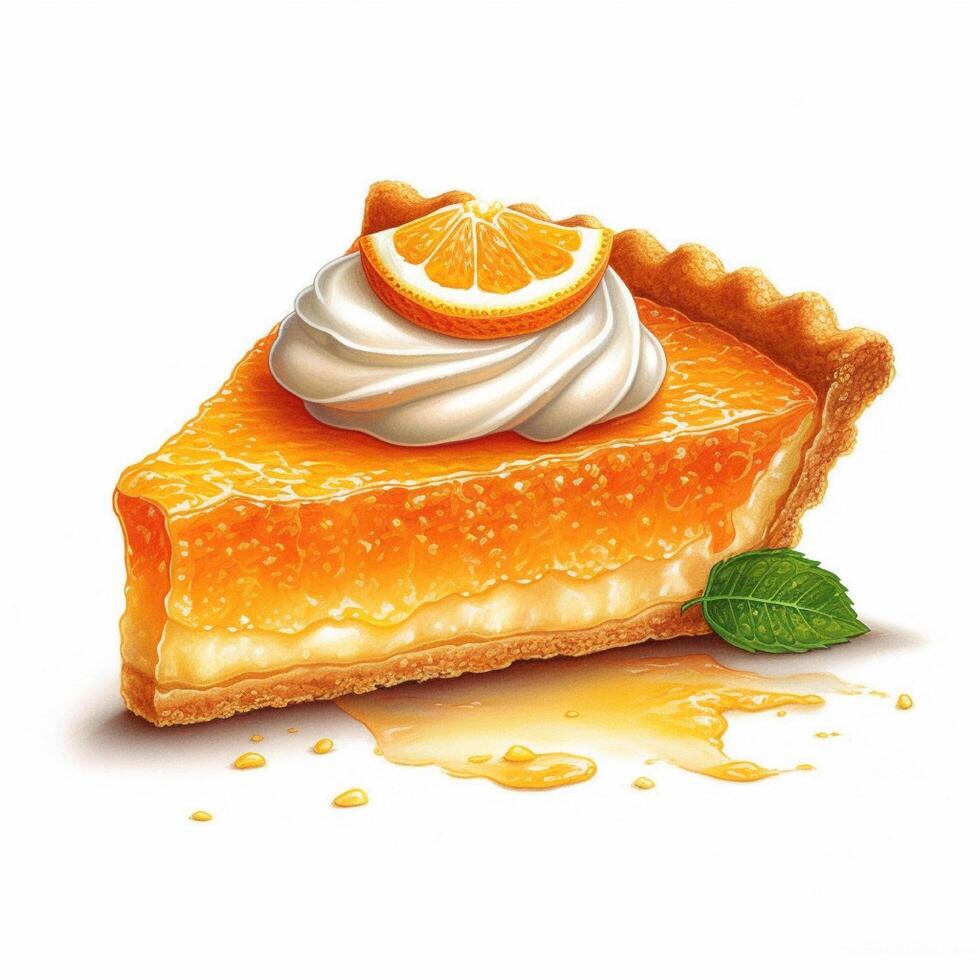 arancia frutta torta bianca sfondo. ai generato foto