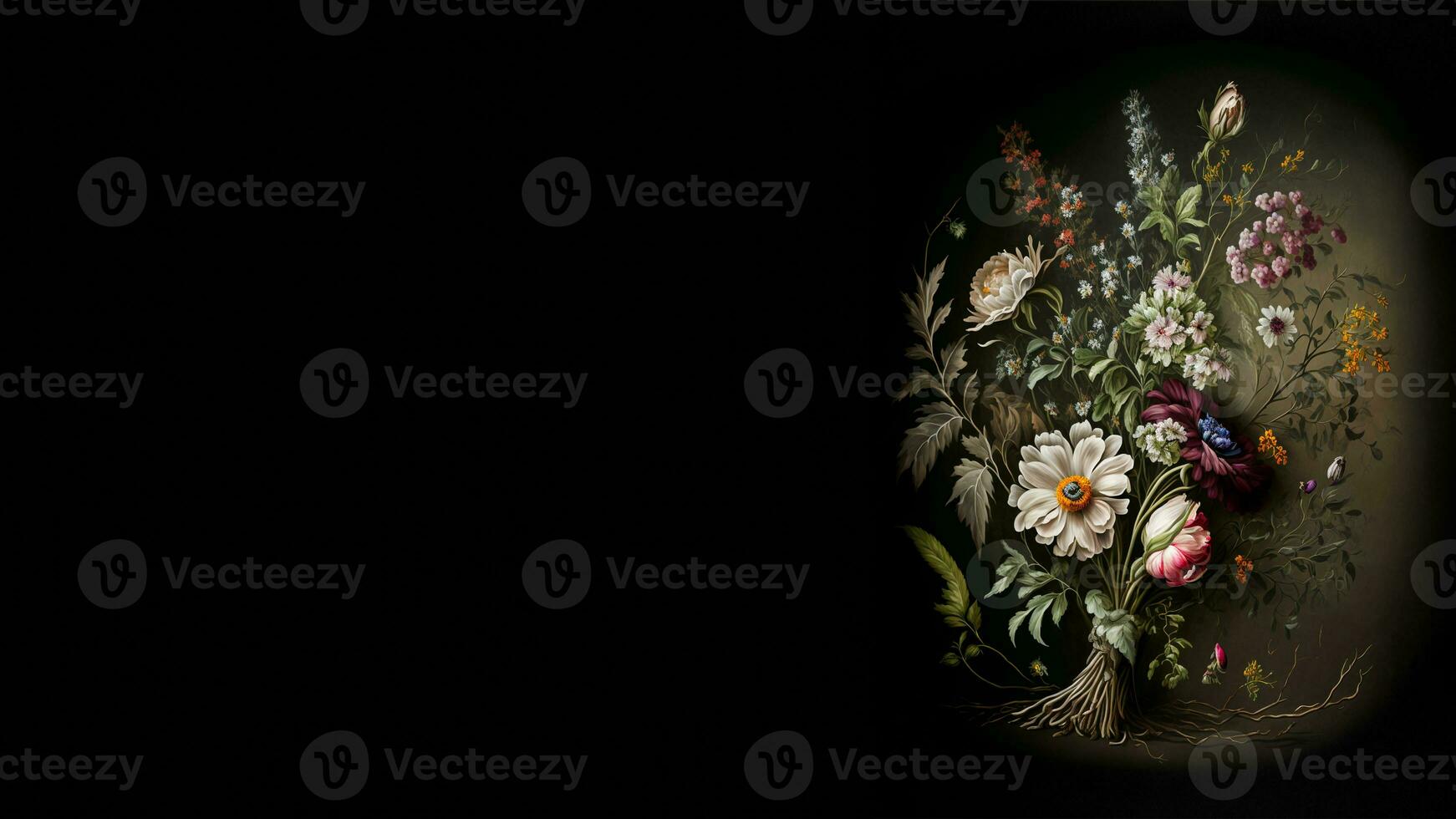3d rendere di primavera colorato fiori grappolo. ai-generativo digitale illustrazione. foto