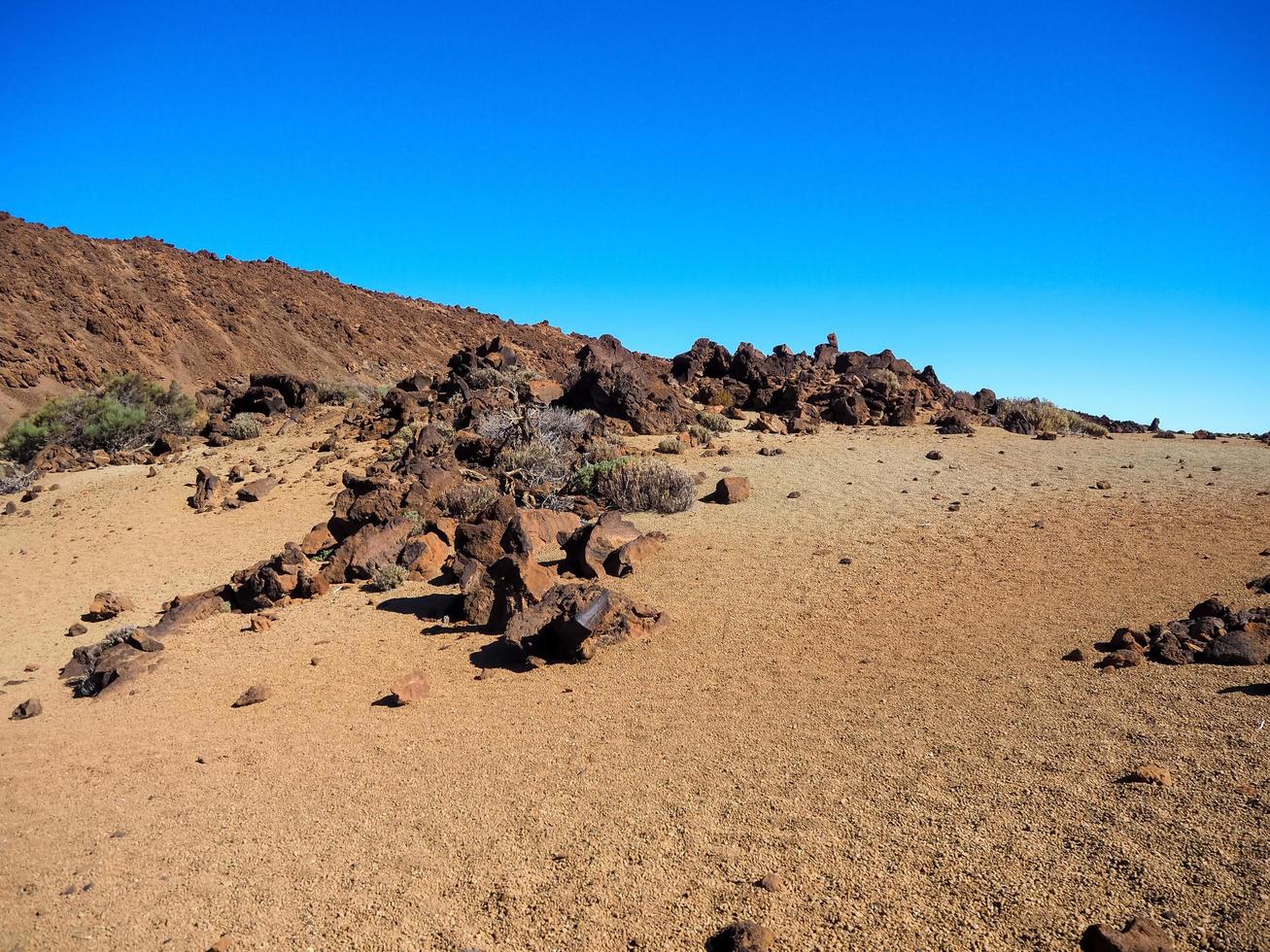 paesaggio arido nel Parco Nazionale del Teide Isole Canarie di Tenerife foto