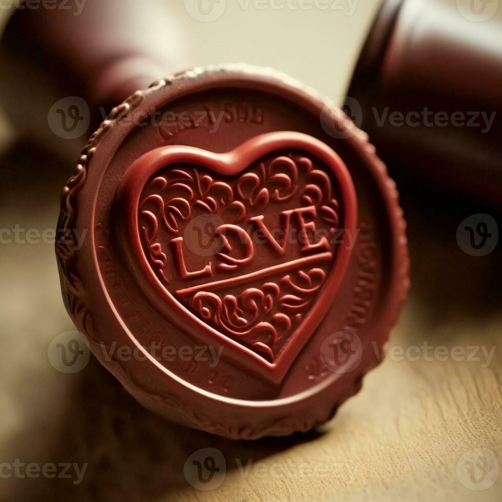 realistico amore motivo francobollo nel 3d rendere. foto