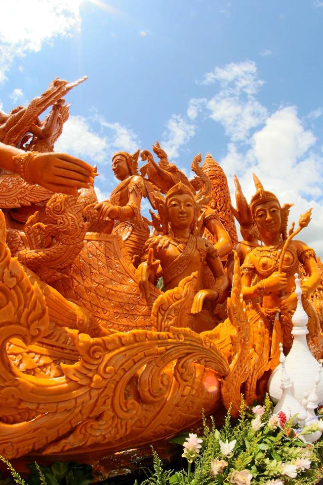 festival delle cere di candele a ubon ratchathani, thailandia foto