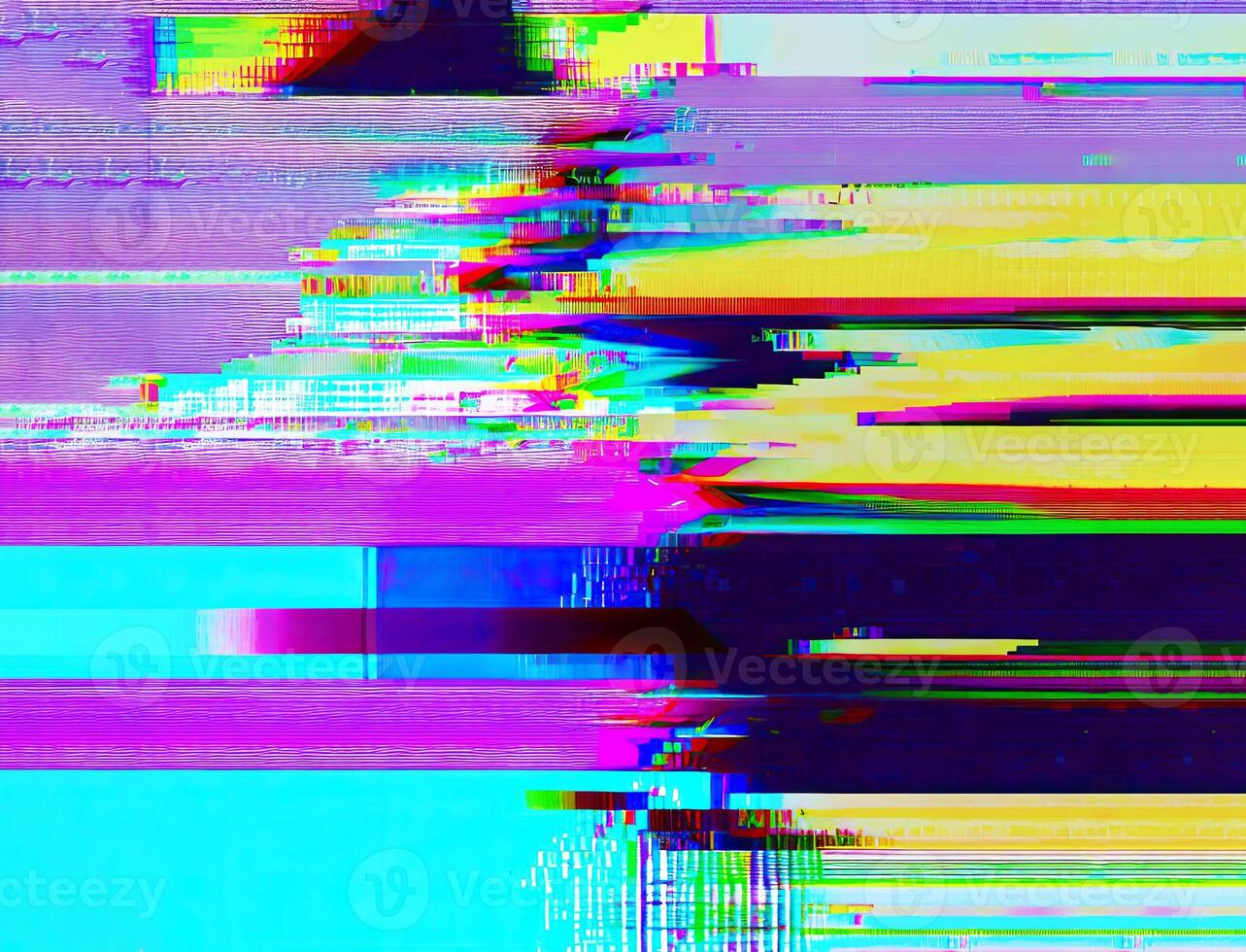 rotto schermi e glitch sogni schermo danno problema tecnico effetti Perfetto per grafico design progetti, presentazioni e video ai generato foto