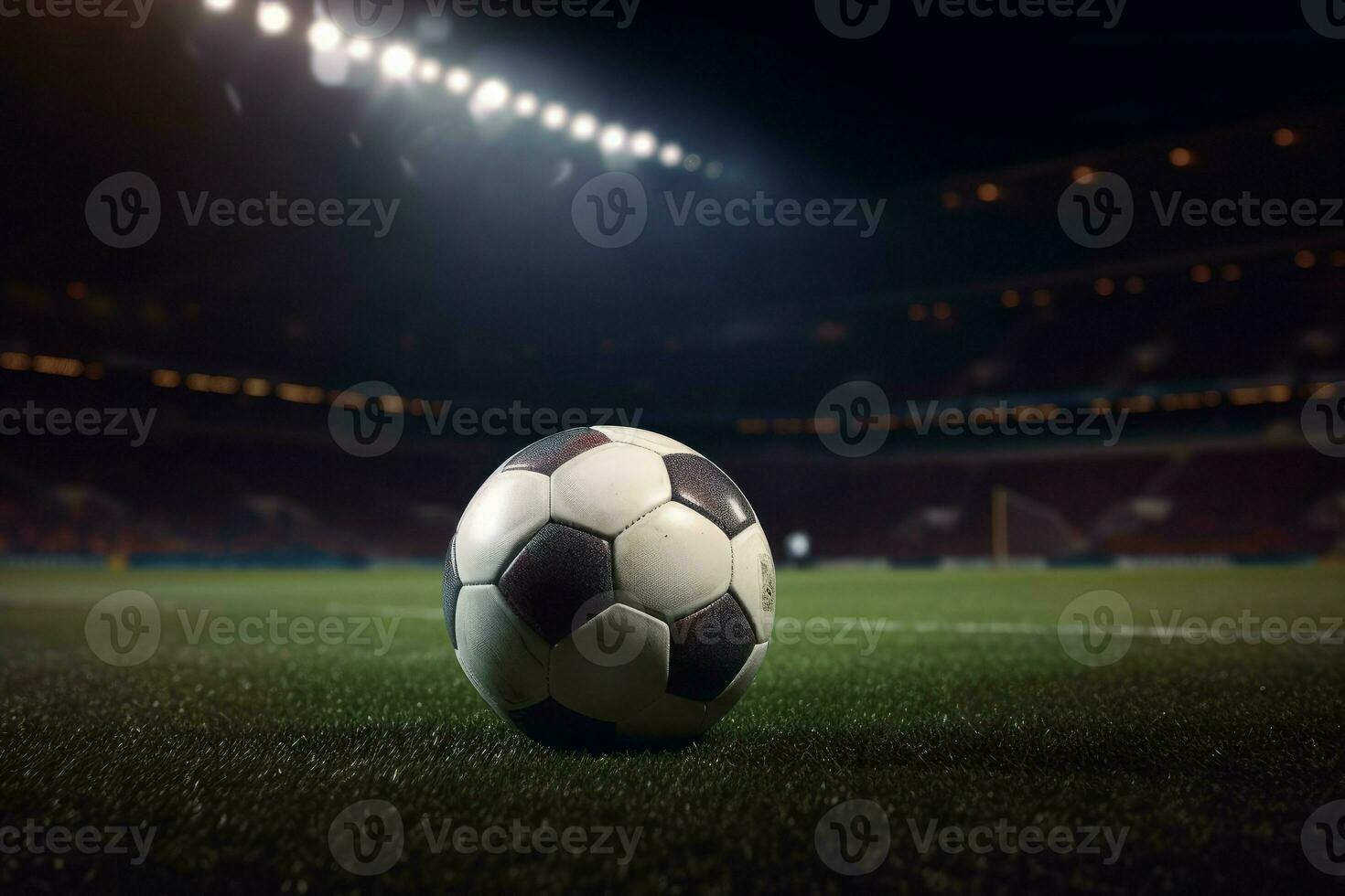 calcio palla intonazione nel luce. creare ai foto