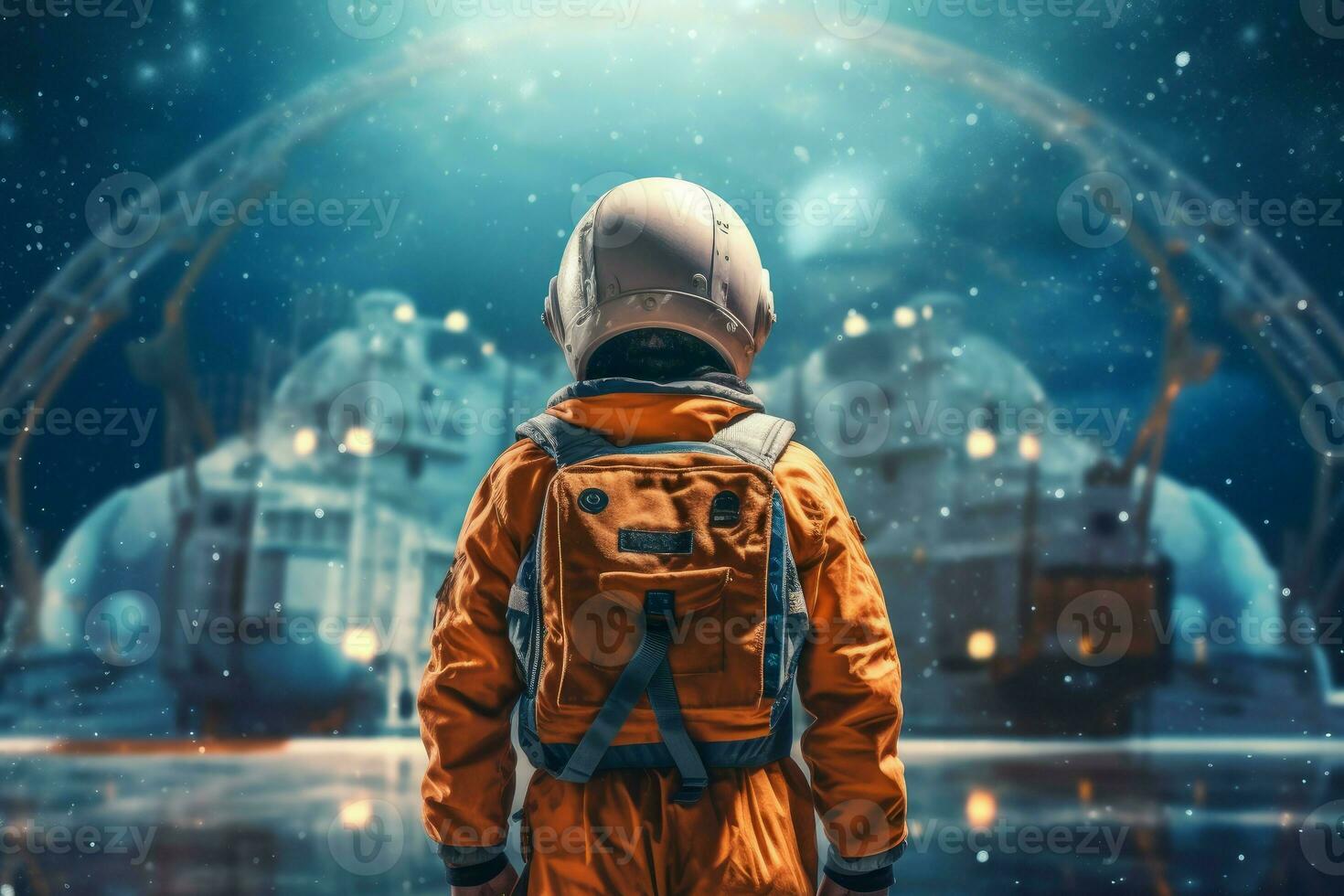 astronauta navicella spaziale spazio bambino ragazzo. creare ai foto