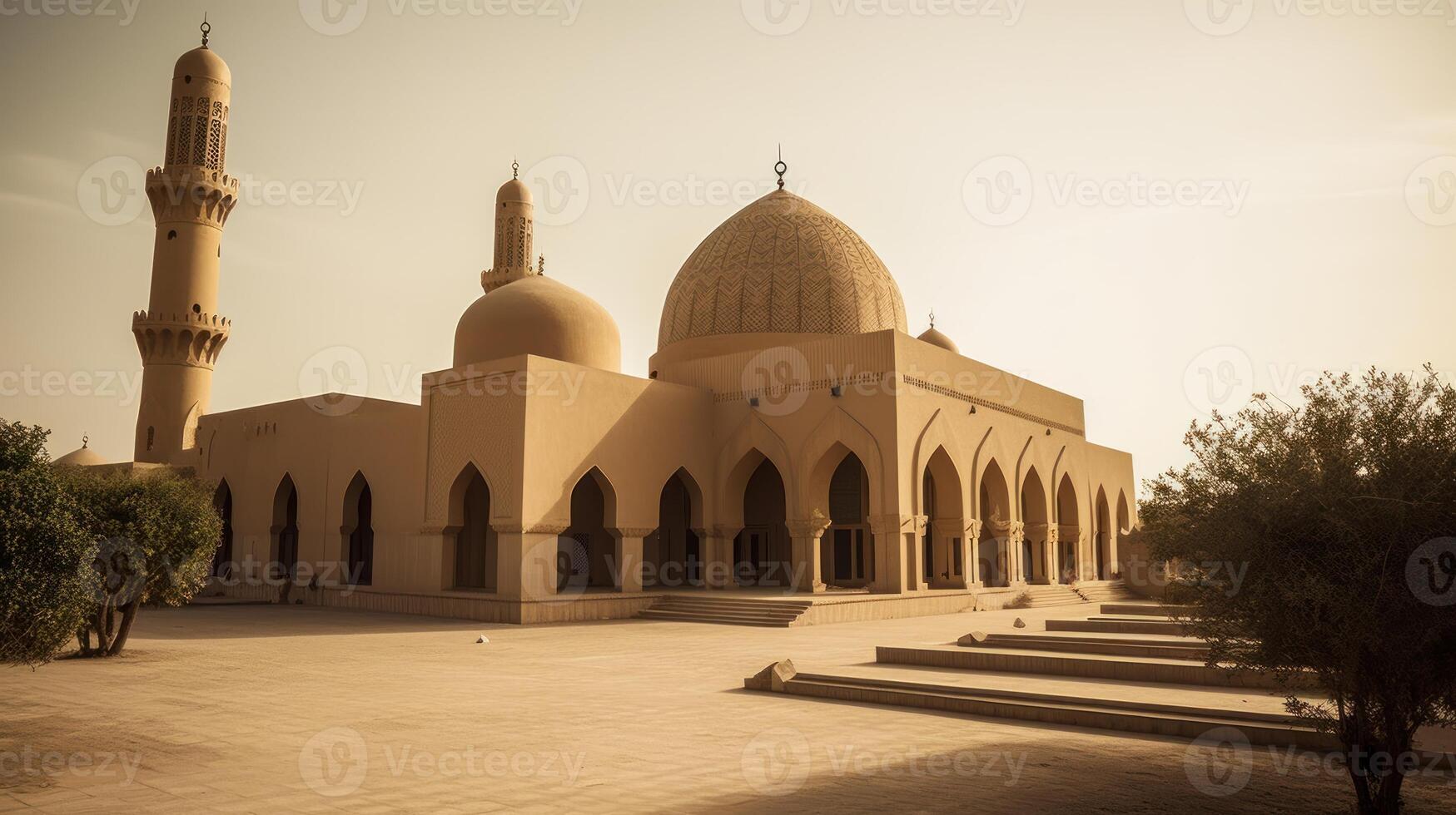 islamico moschea eid al adha il festa di sacrificio generativo ai foto