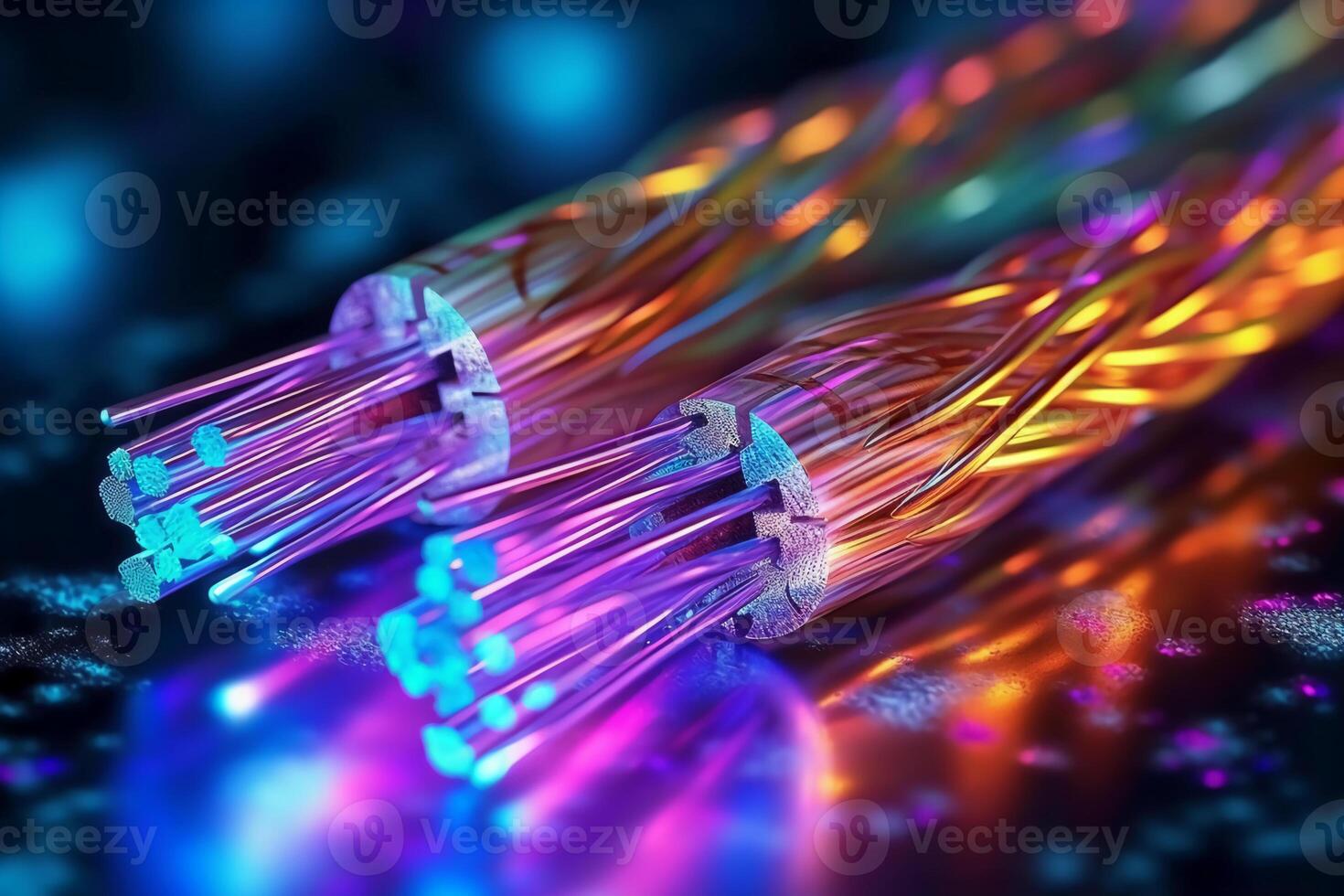 fibra ottico cavo Internet connessione. ai generativo foto