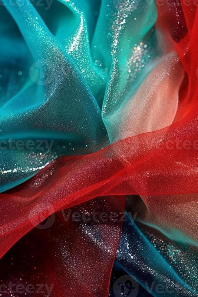 piccolissimo minuscolo tulle scintille glam rosso e turchese HD sfondo, nel il stile di bianca, vivace accademia, versato, bianca e verde acqua, psichedelico. ai generativo foto