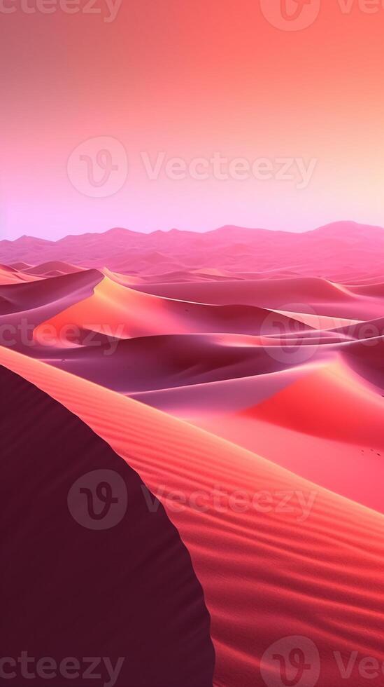 fotografie di deserto di superfici, buio rosa e rosso. ai generativo