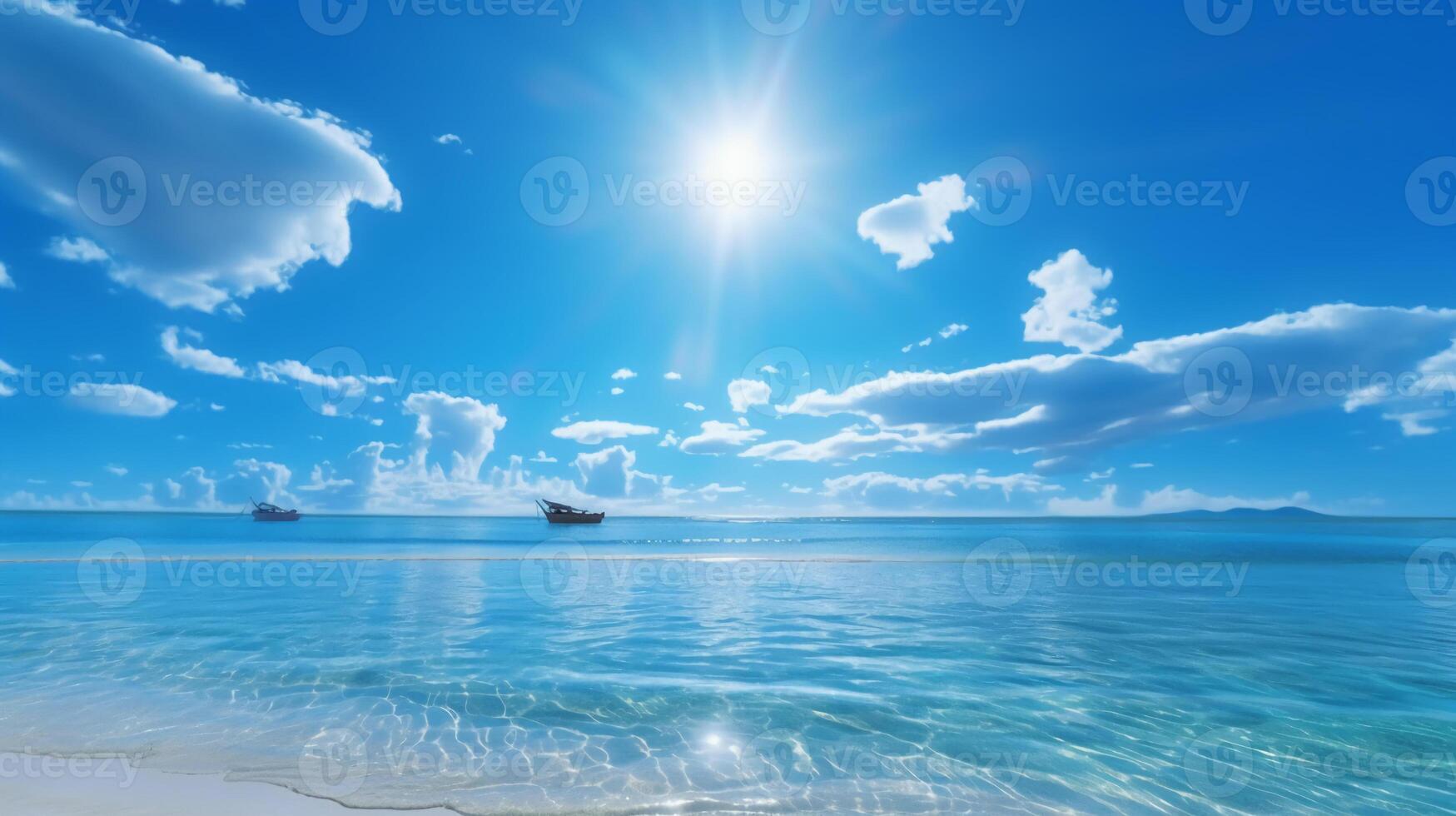 un' bellissimo spiaggia con cristallo blu acqua e bianca sabbia. ai generativo foto