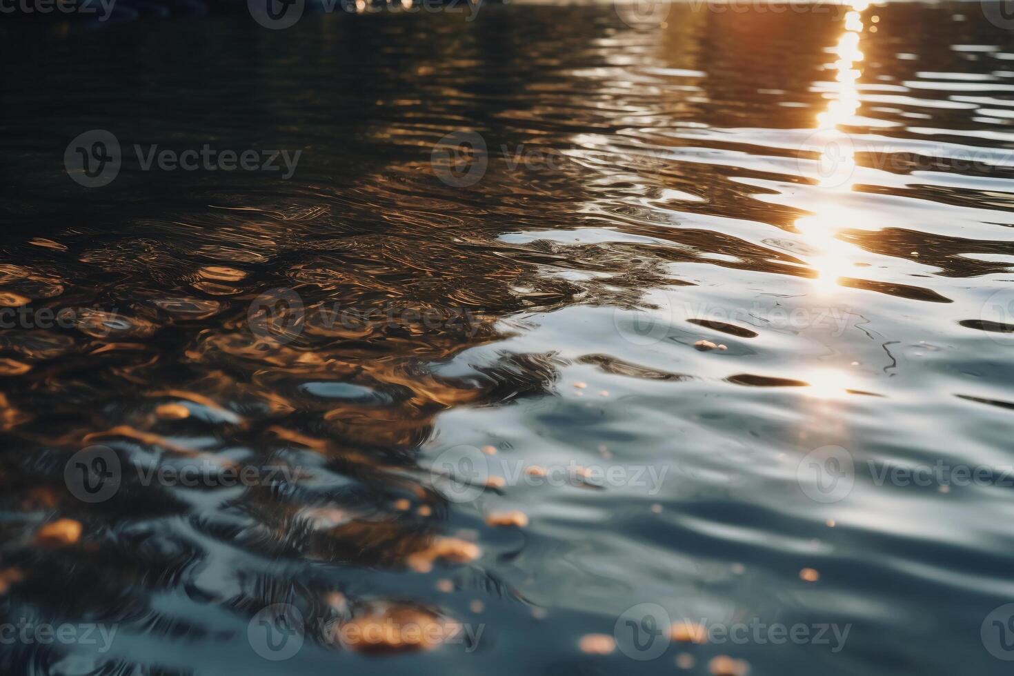 lago, croccante radiante riflessi, luce del sole scintillante. ai generativo foto