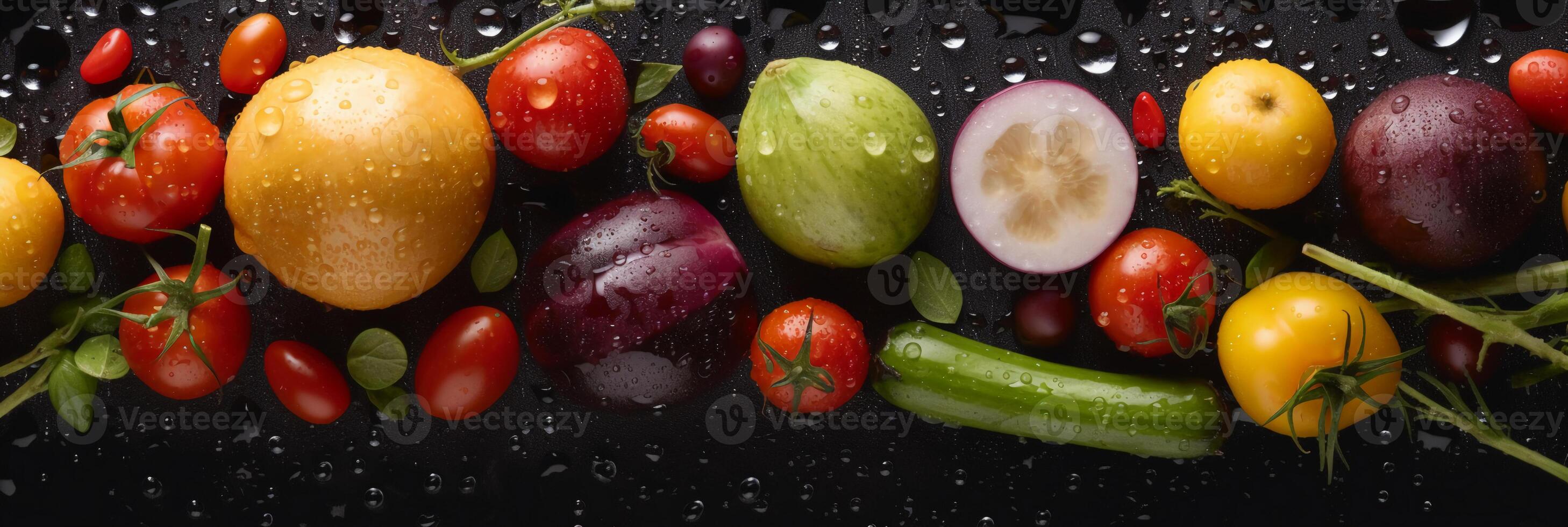 un' Immagine di fresco verdure mescolare senza soluzione di continuità sfondo. ai generativo foto