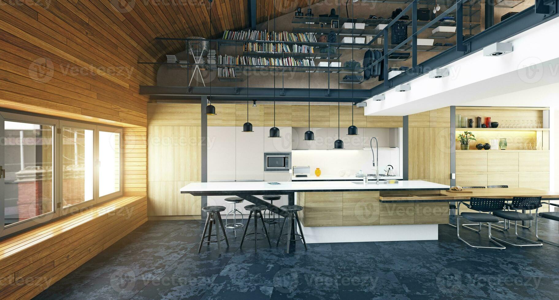 moderno soffitta cucina foto