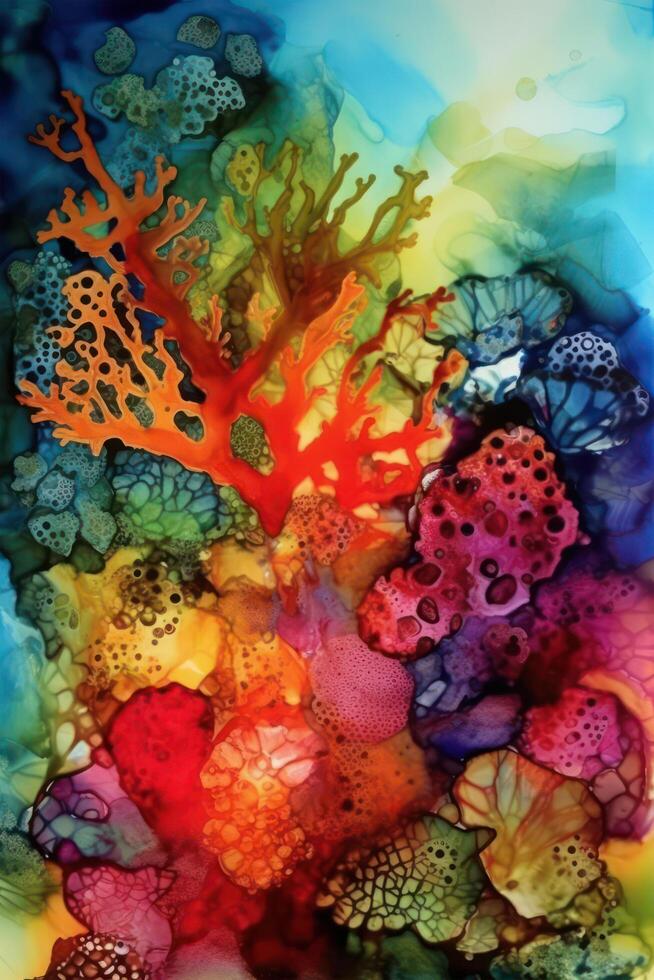 colorato astratto corallo scogliera ai generativo foto