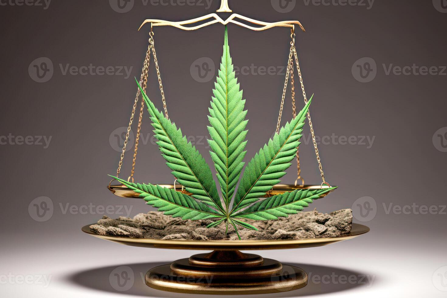 verde marijuana foglia su bilancia, canapa legalizzazione generativo ai foto