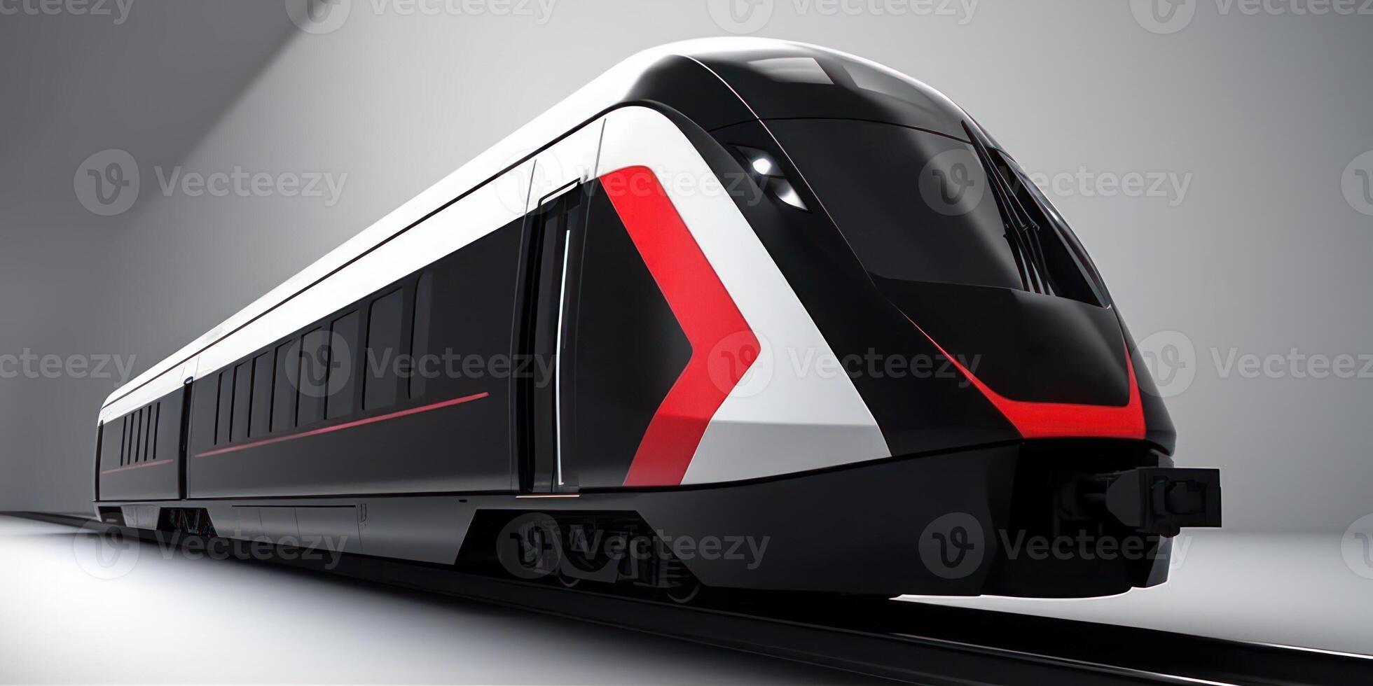 moderno carro treno su bianca sfondo logo generativo ai foto