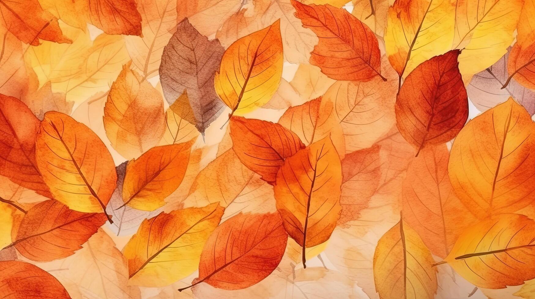 acquerello autunno autunno sfondo. illustrazione ai generativo foto