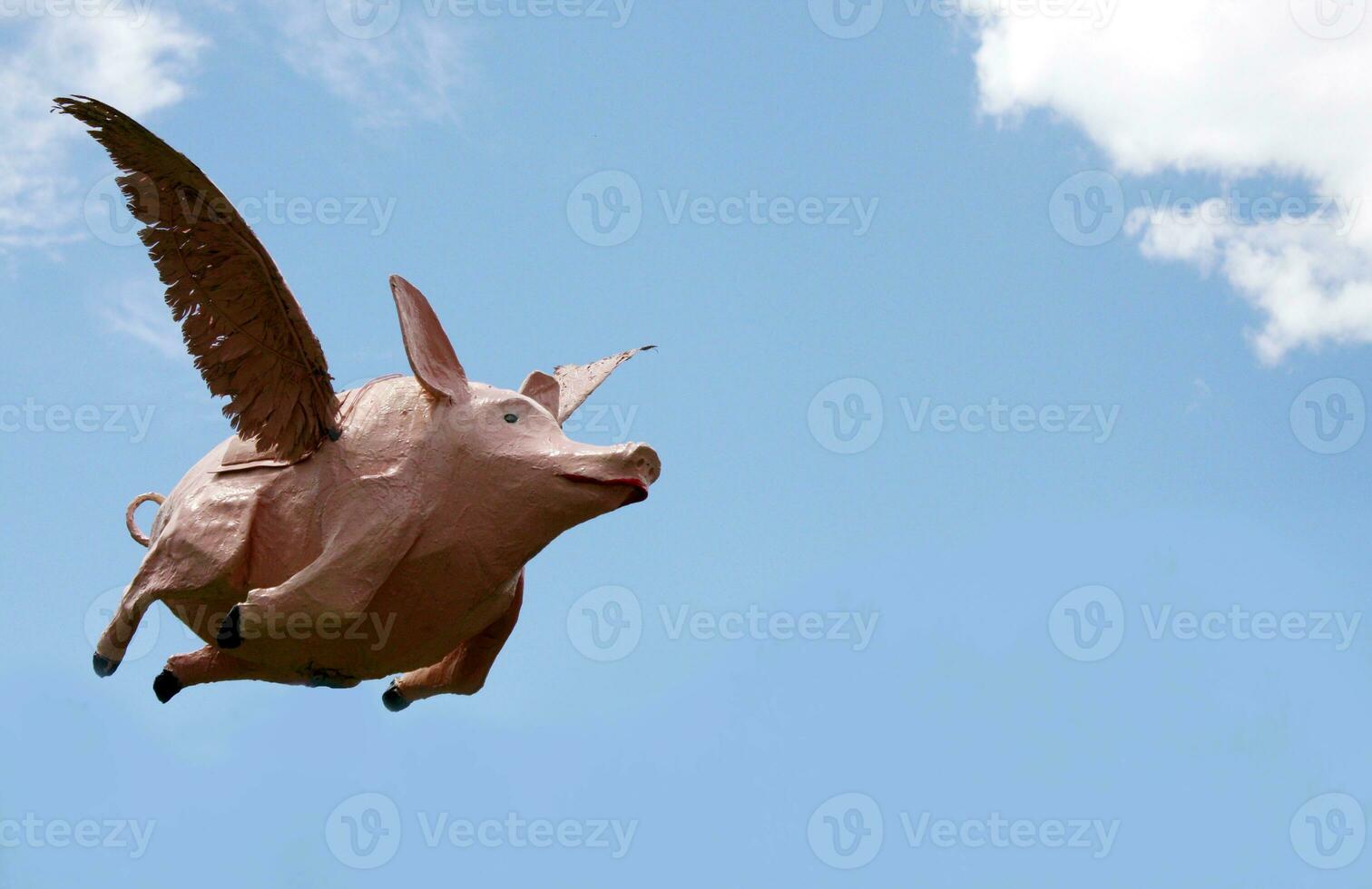 quando maiali volare umoristico all'aperto scultura foto