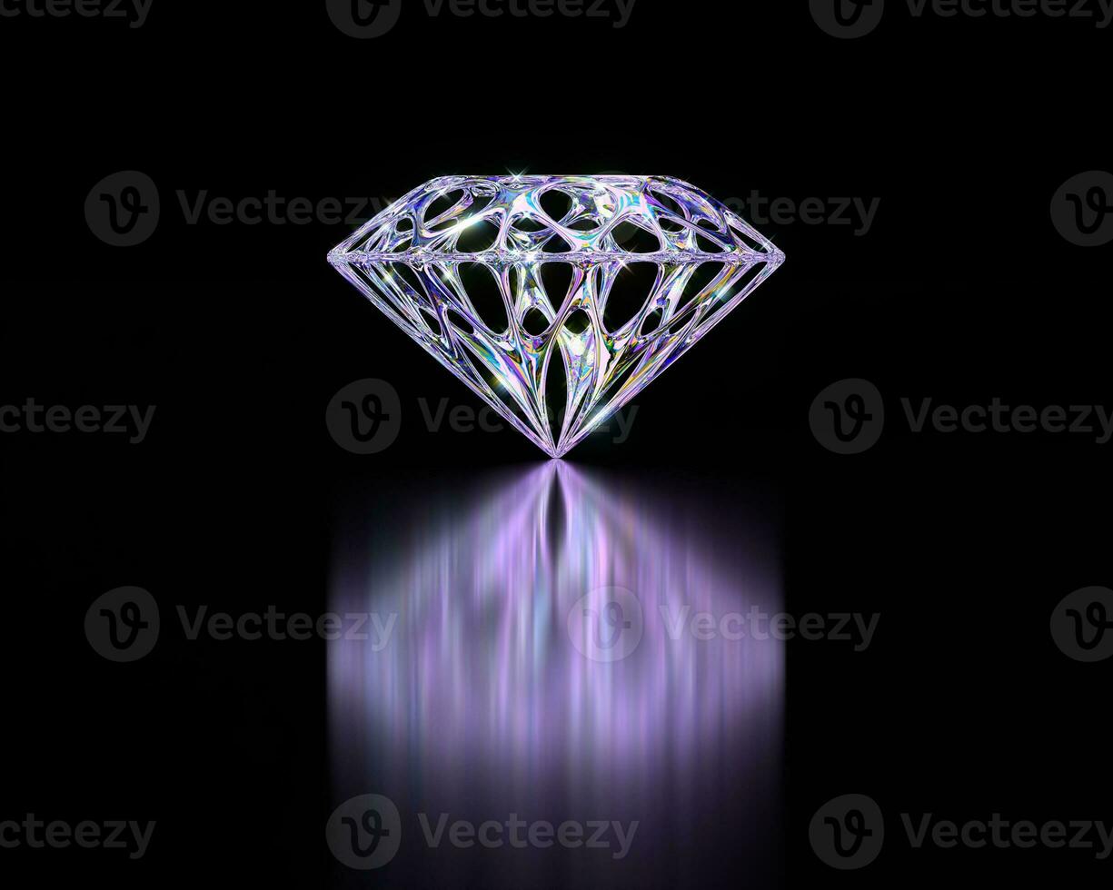 astratto diamante wireframe stile colorato corpo colore 3d interpretazione foto