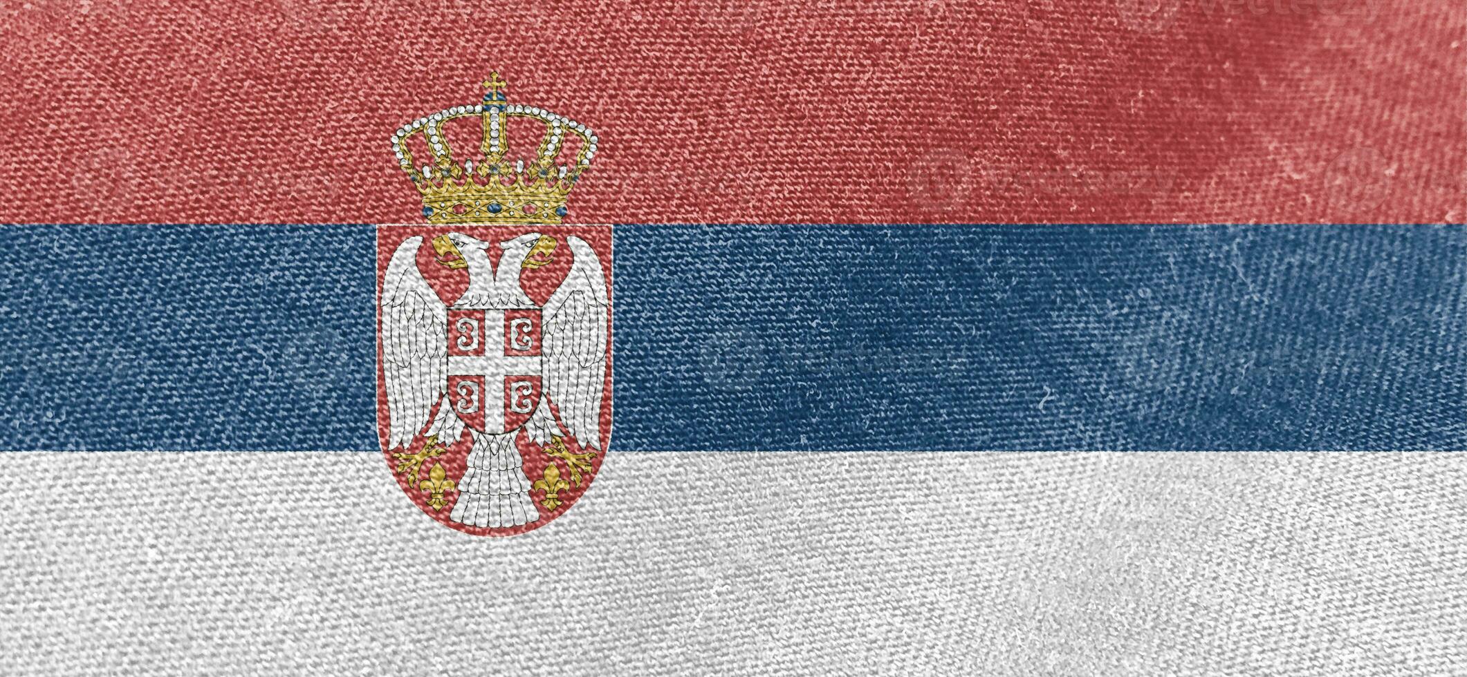 Serbia tessuto bandiera cotone Materiale largo bandiere sfondo colorato tessuto Serbia bandiera sfondo foto