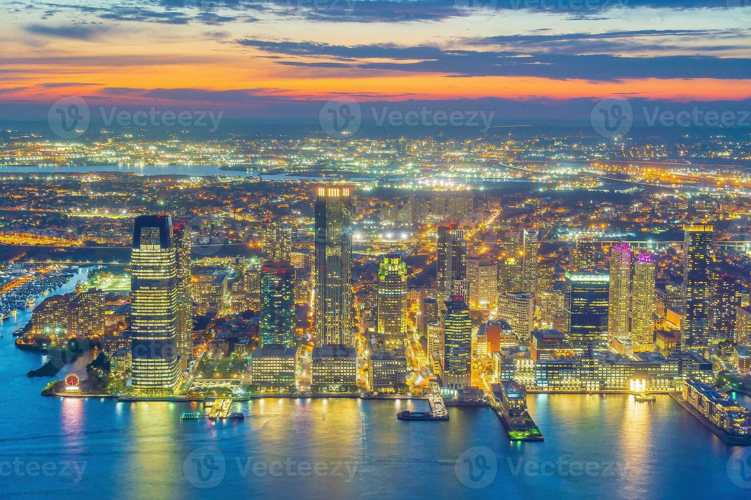 paesaggio urbano di maglia città orizzonte a partire dal Manhattan nyc foto